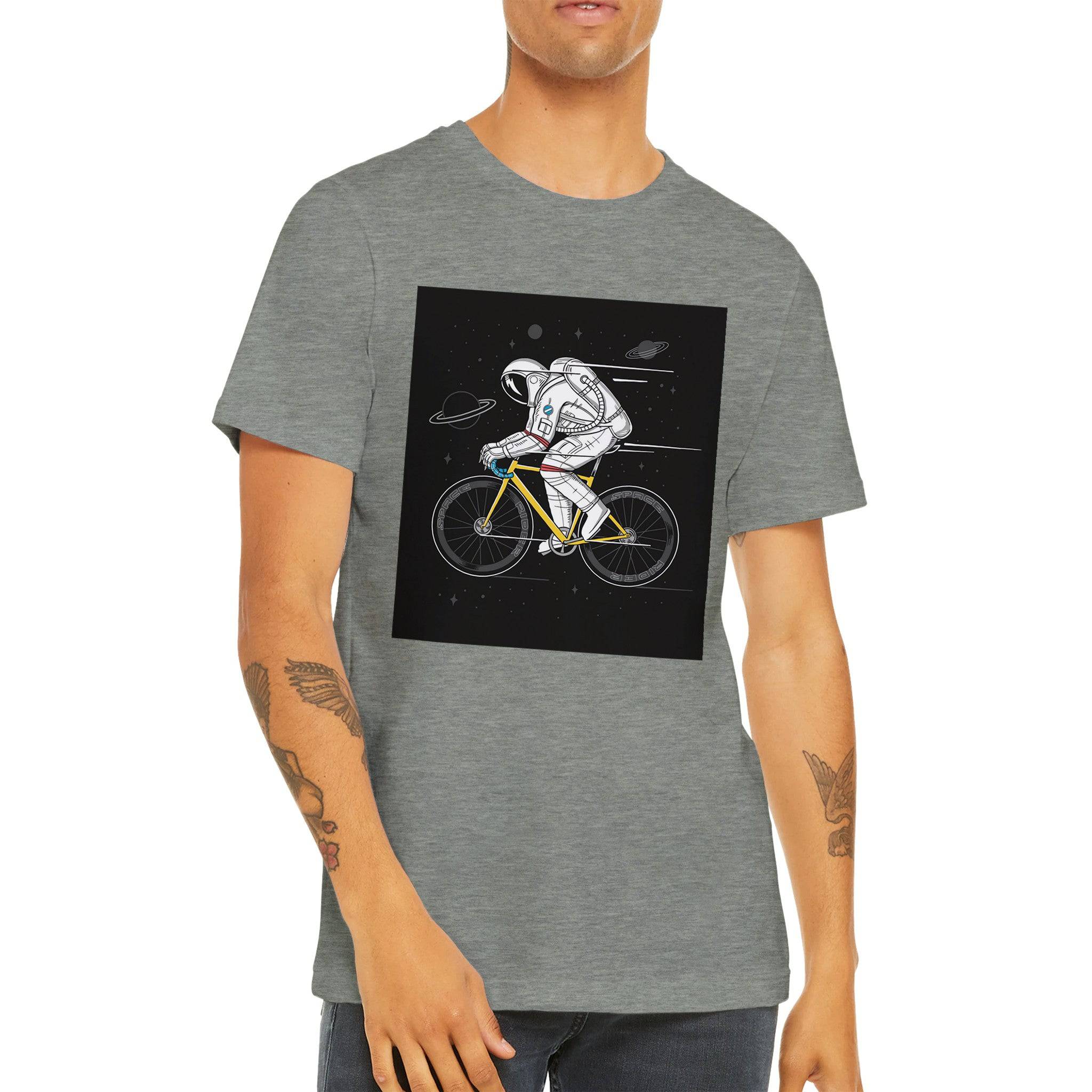 Budget Unisex Crewneck T-shirt/Astronaut-Cycling-Champion - Enet Images