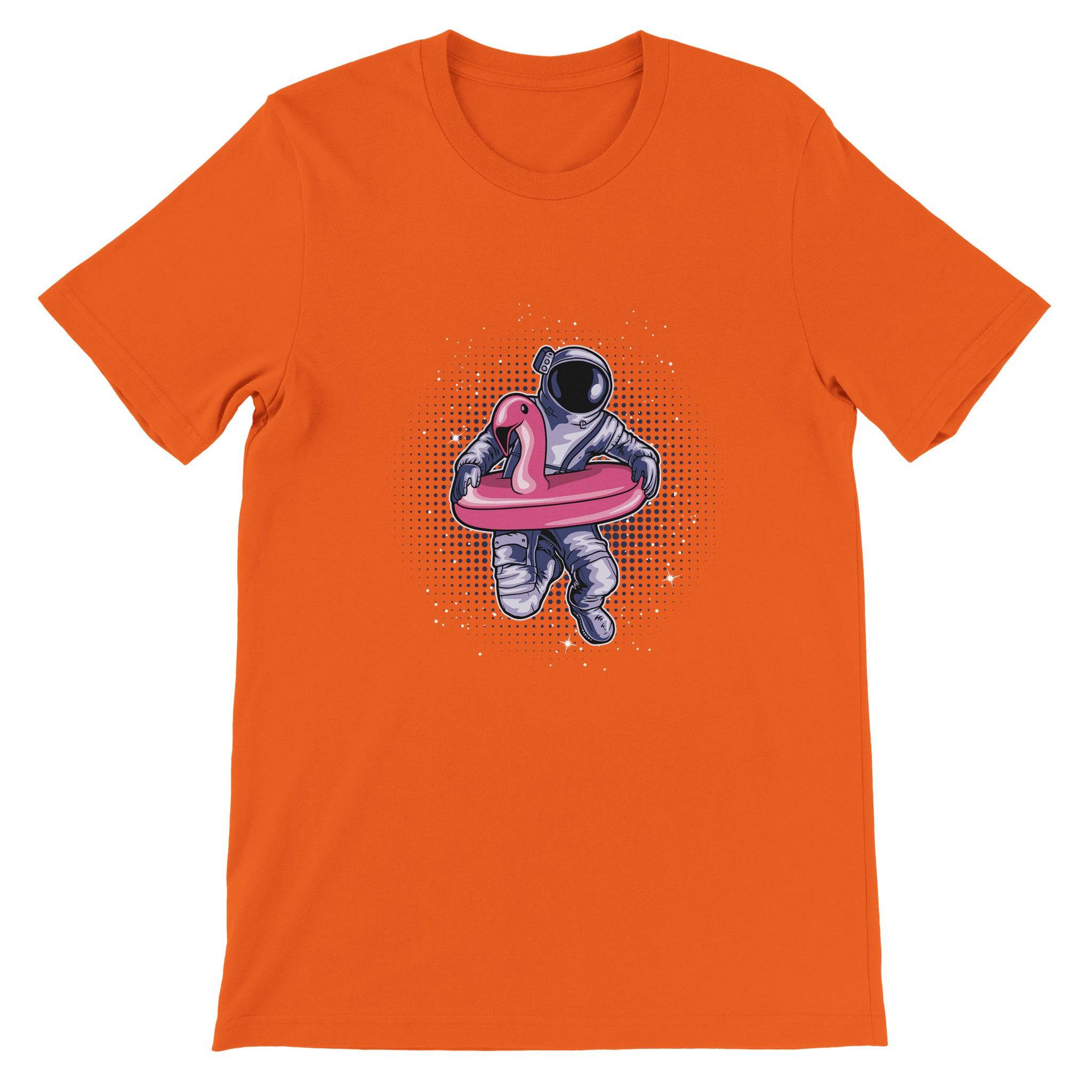 Budget Unisex Crewneck T-shirt/Astronaut-Flamingo - Enet Images