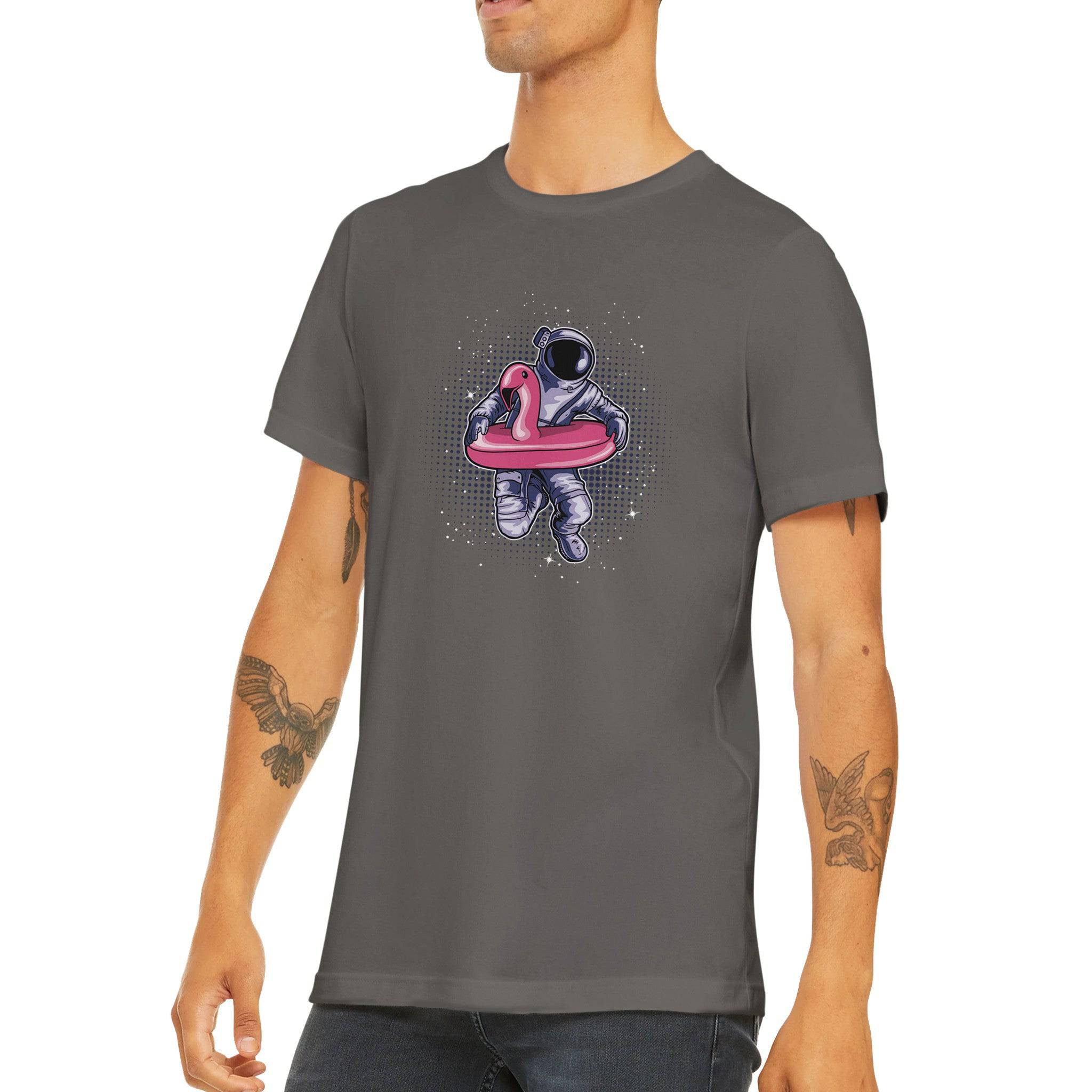 Budget Unisex Crewneck T-shirt/Astronaut-Flamingo - Enet Images