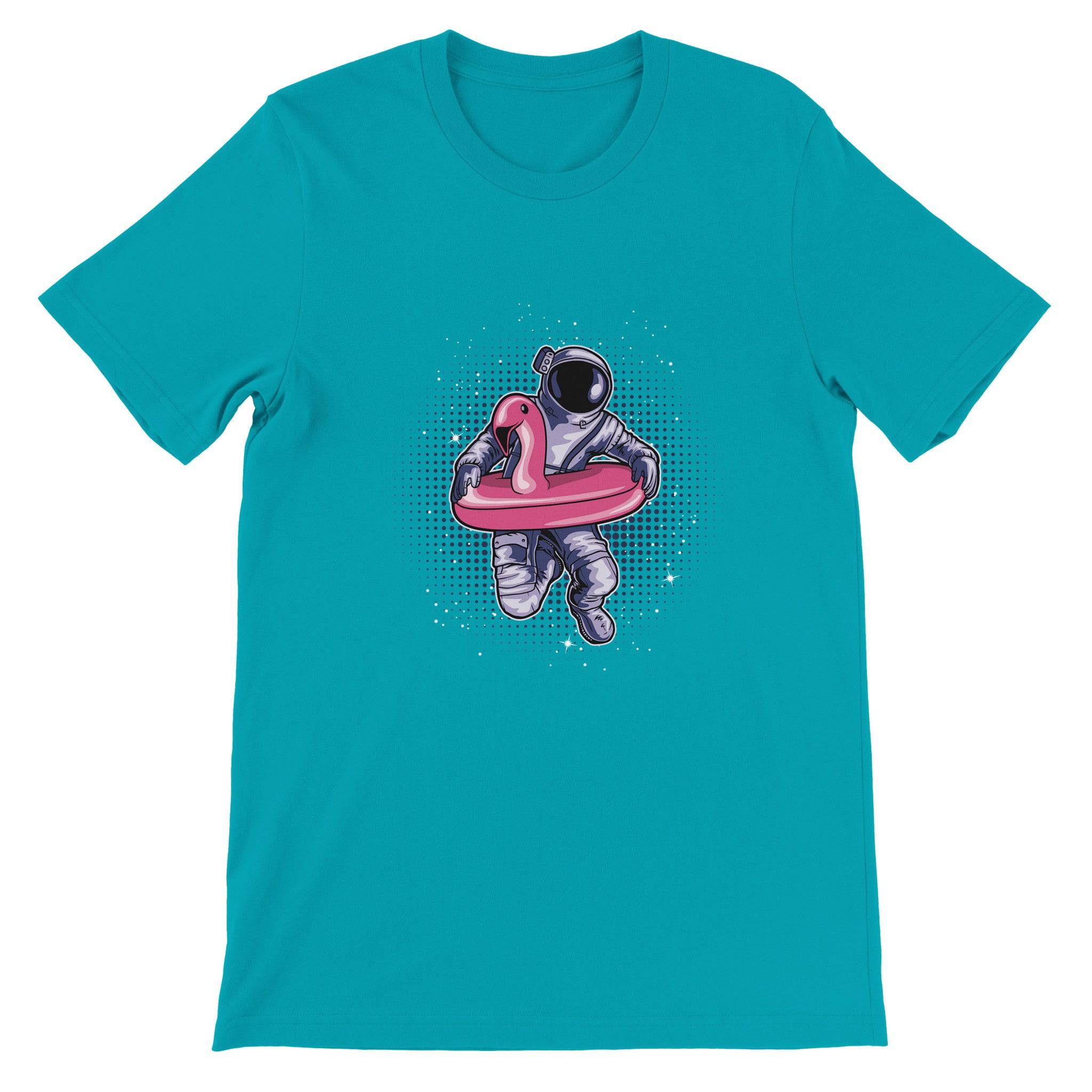 Budget Unisex Crewneck T-shirt/Astronaut-Flamingo - Enet Images