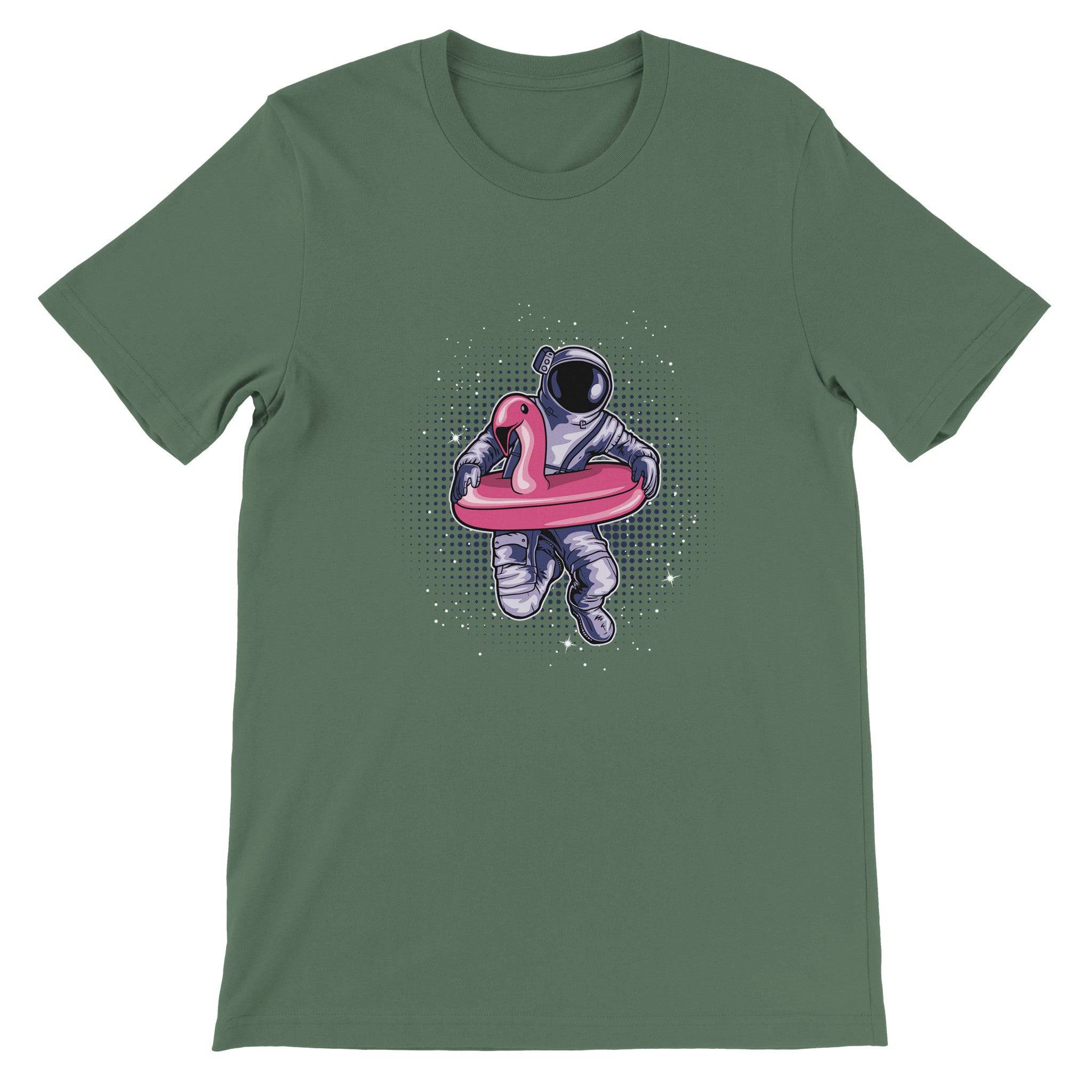 Budget Unisex Crewneck T-shirt/Astronaut-Flamingo - Enet Images