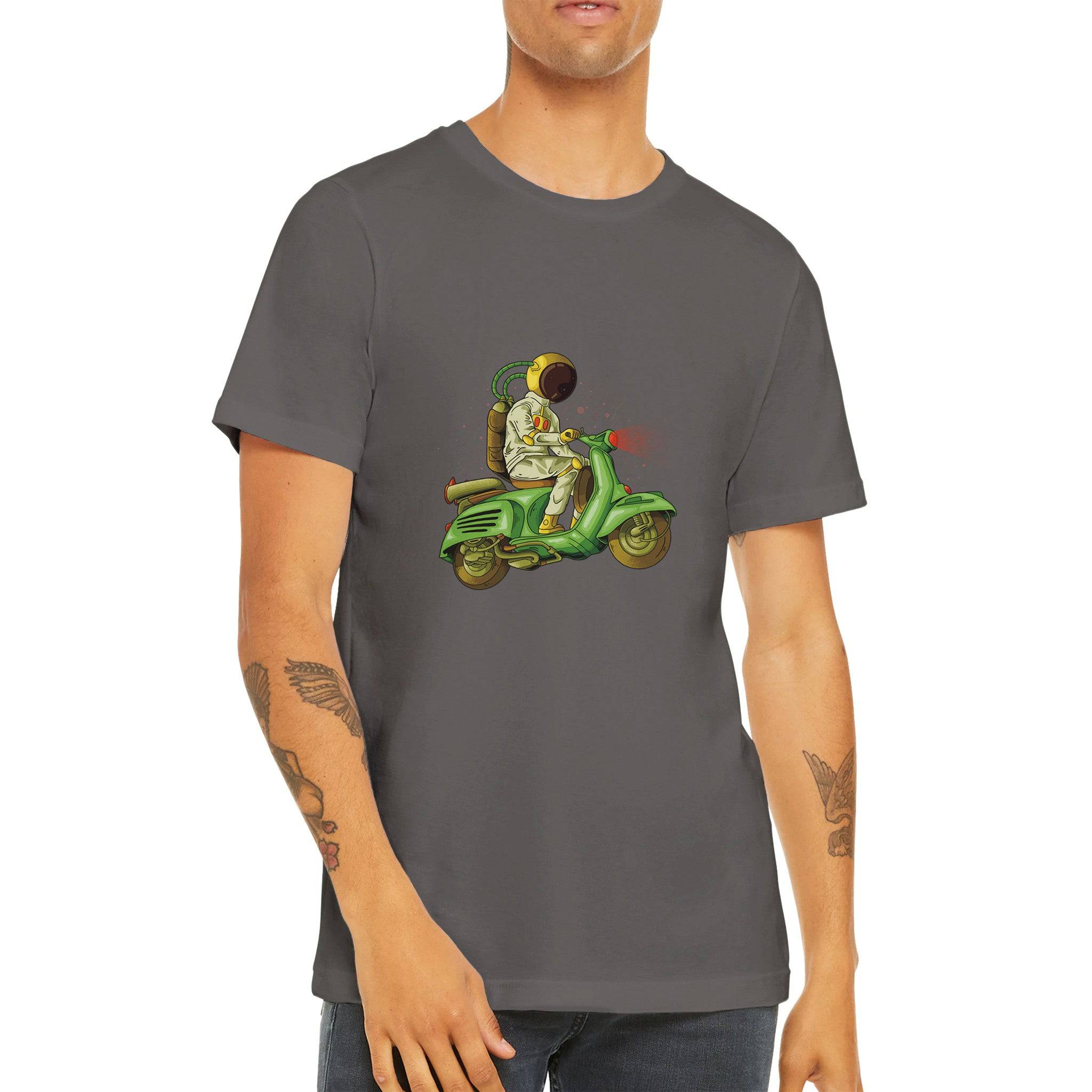 Budget Unisex Crewneck T-shirt/Astronaut-Green-Vespa - Enet Images