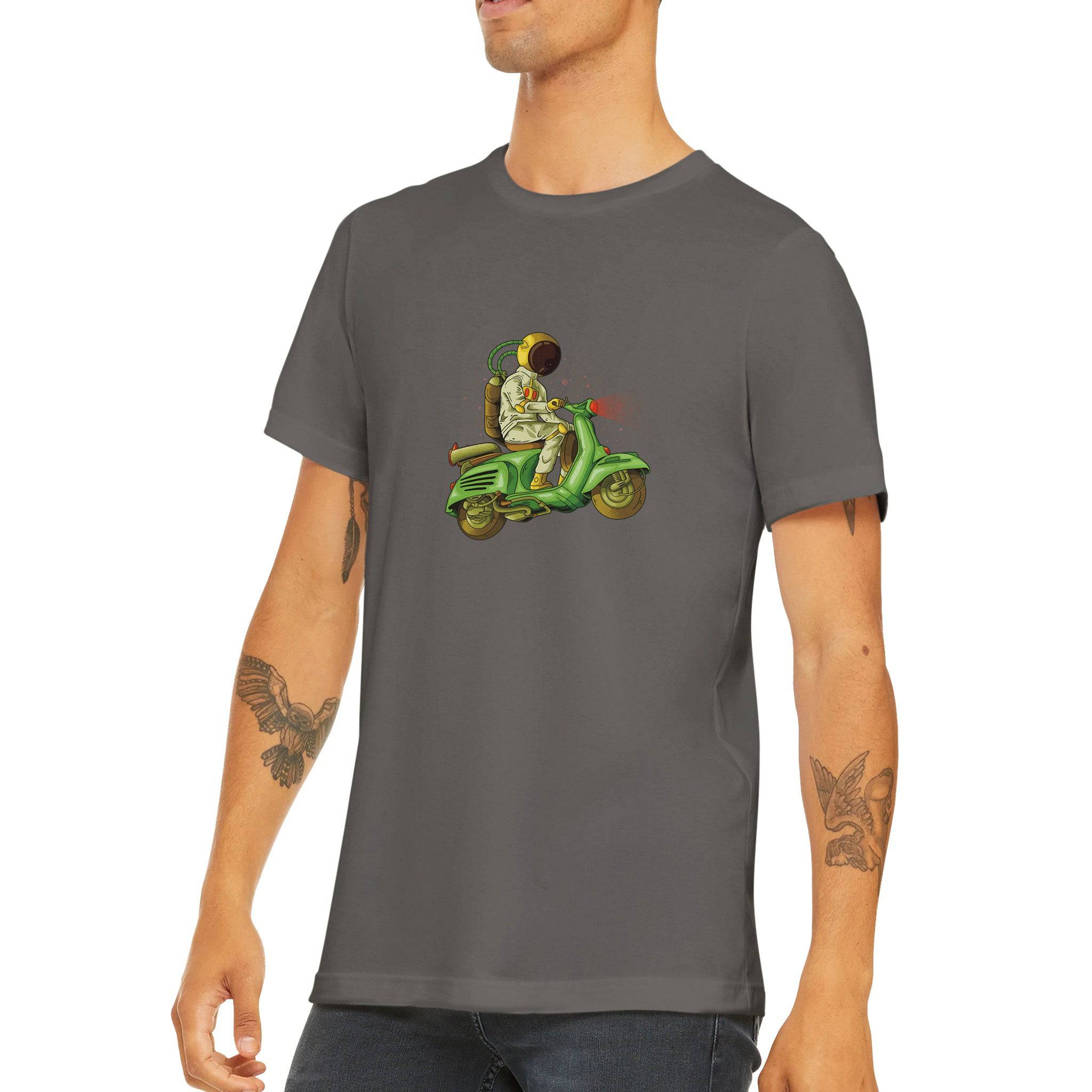 Budget Unisex Crewneck T-shirt/Astronaut-Green-Vespa - Enet Images