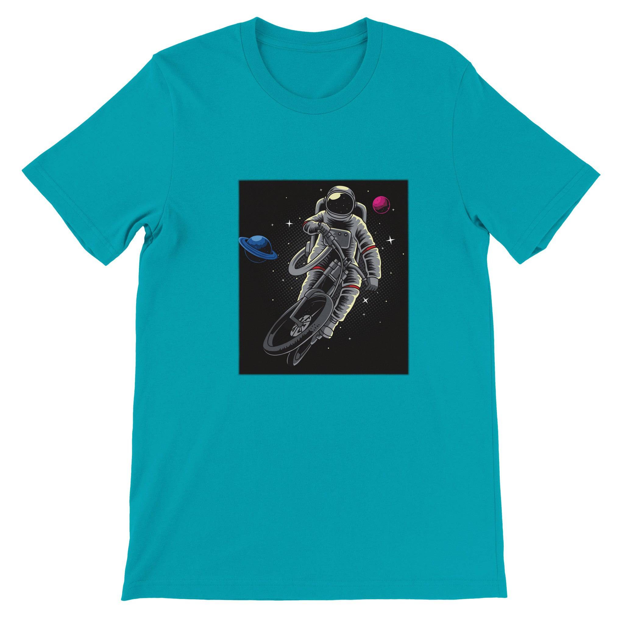 Budget Unisex Crewneck T-shirt/Astronaut-Motobike - Enet Images