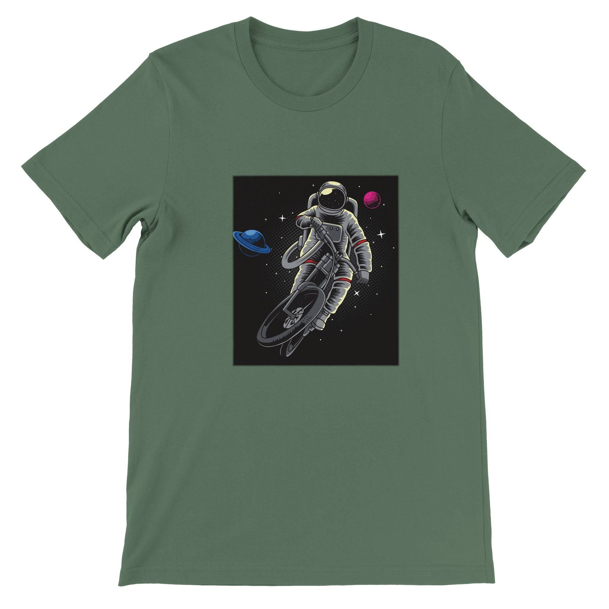 Budget Unisex Crewneck T-shirt/Astronaut-Motobike - Enet Images