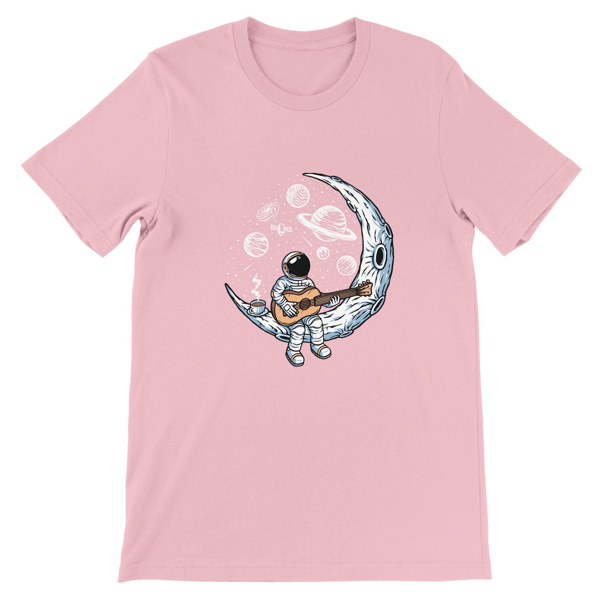 Budget Unisex Crewneck T-shirt/Astronaut-Playing-Guitar - Enet Images