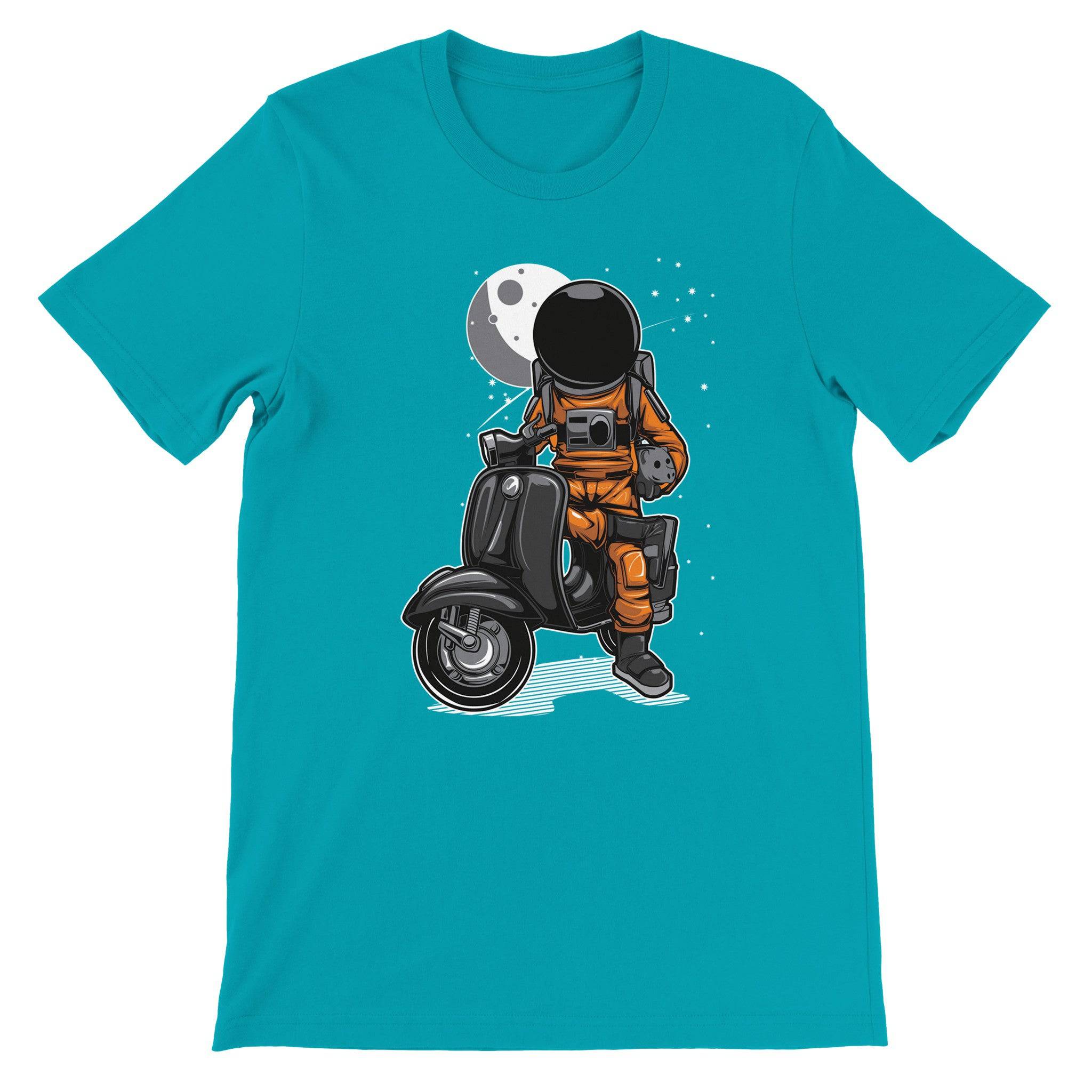 Budget Unisex Crewneck T-shirt/Astronaut-Scooter - Enet Images