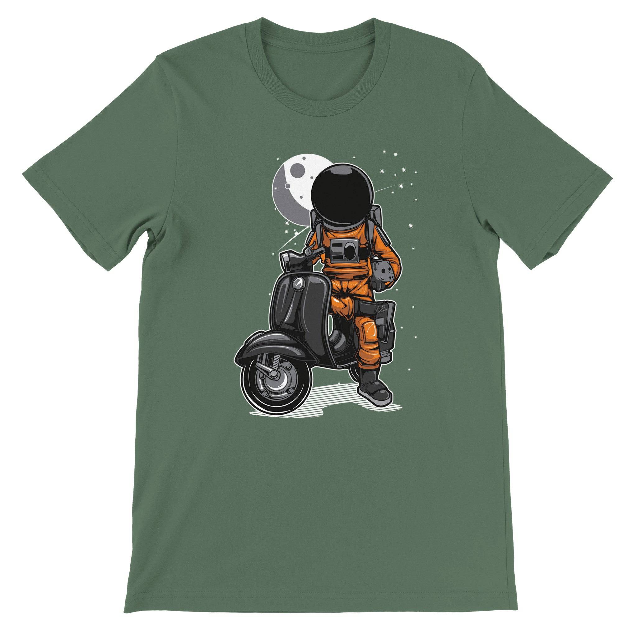 Budget Unisex Crewneck T-shirt/Astronaut-Scooter - Enet Images