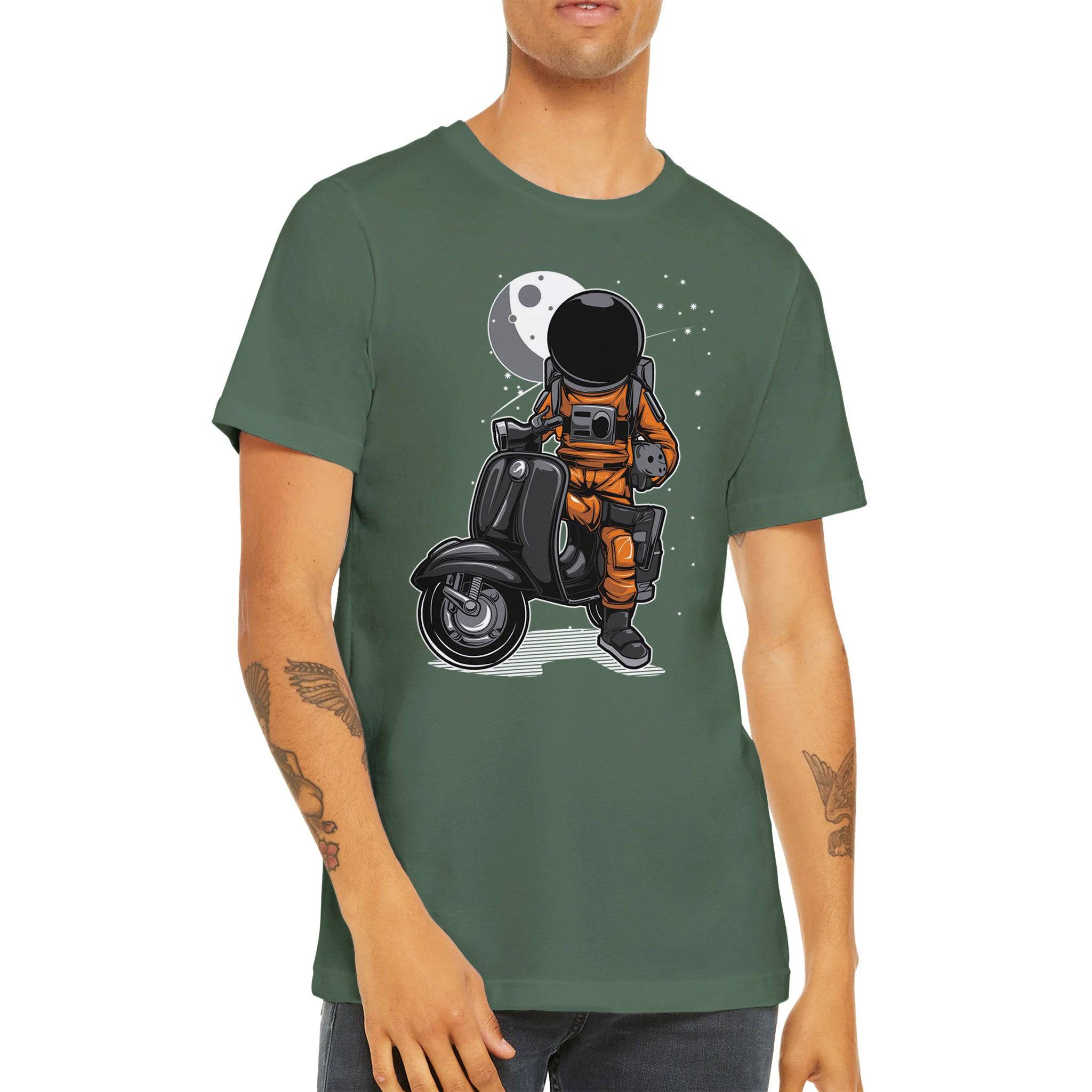 Budget Unisex Crewneck T-shirt/Astronaut-Scooter - Enet Images