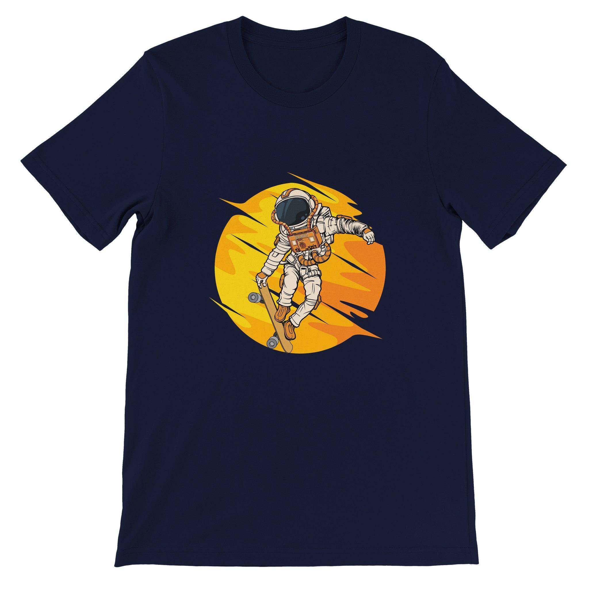 Budget Unisex Crewneck T-shirt/Astronaut-Skating-Sun - Enet Images