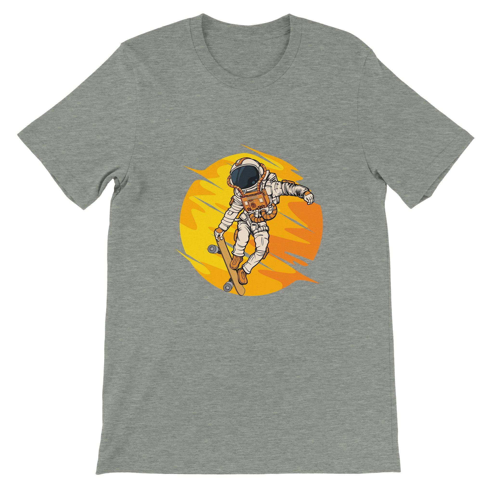 Budget Unisex Crewneck T-shirt/Astronaut-Skating-Sun - Enet Images