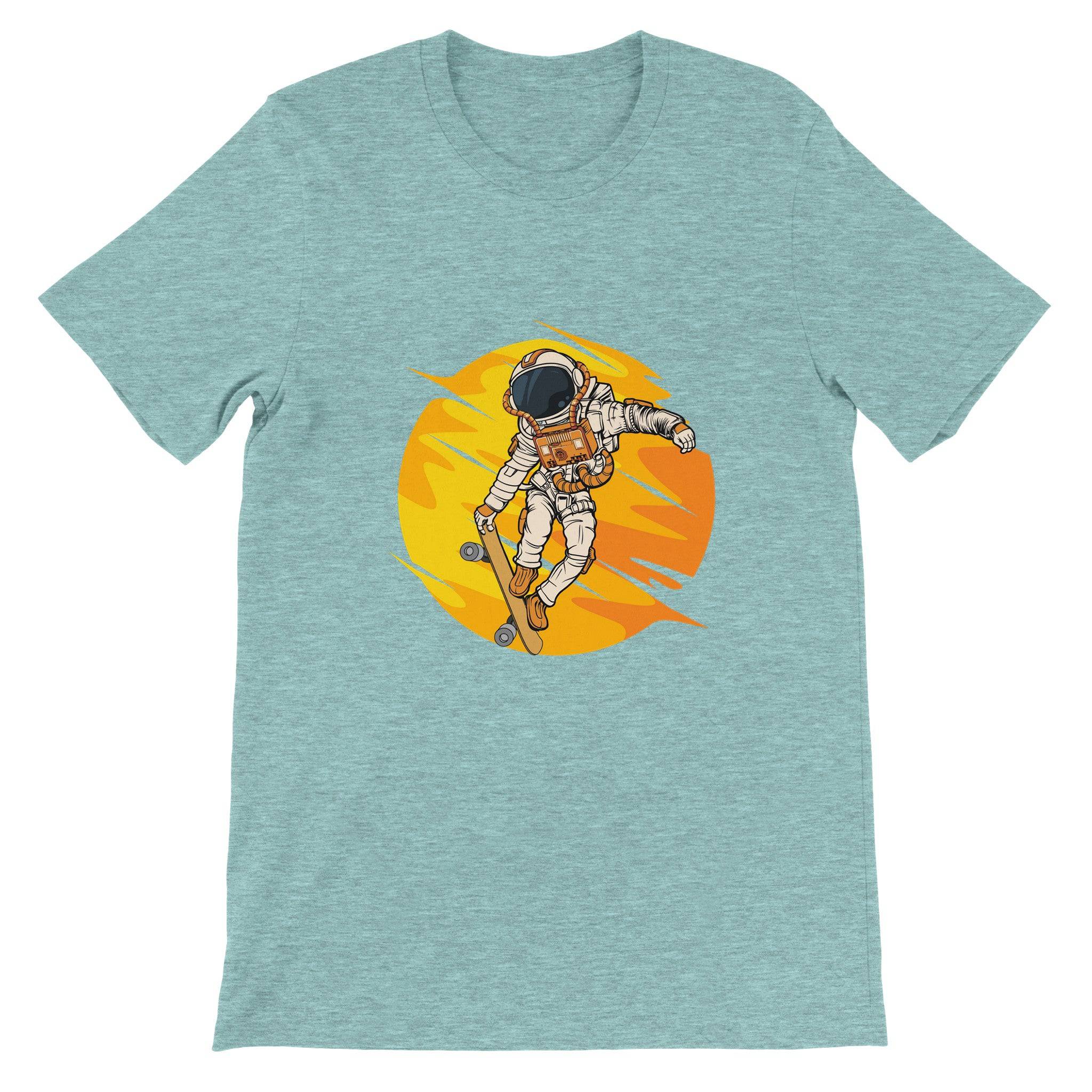 Budget Unisex Crewneck T-shirt/Astronaut-Skating-Sun - Enet Images