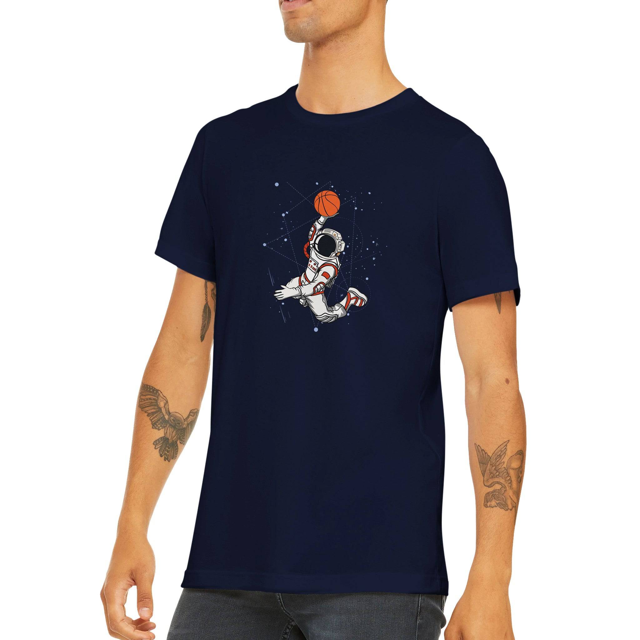 Budget Unisex Crewneck T-shirt/Astronaut-Slam-Dunk - Enet Images