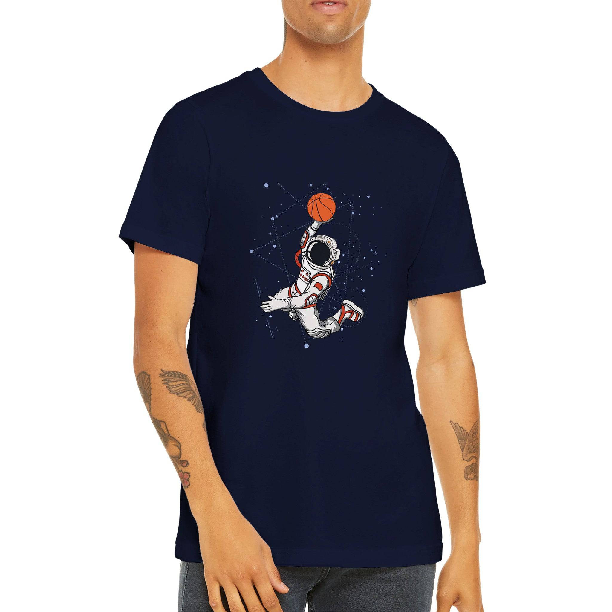 Budget Unisex Crewneck T-shirt/Astronaut-Slam-Dunk - Enet Images