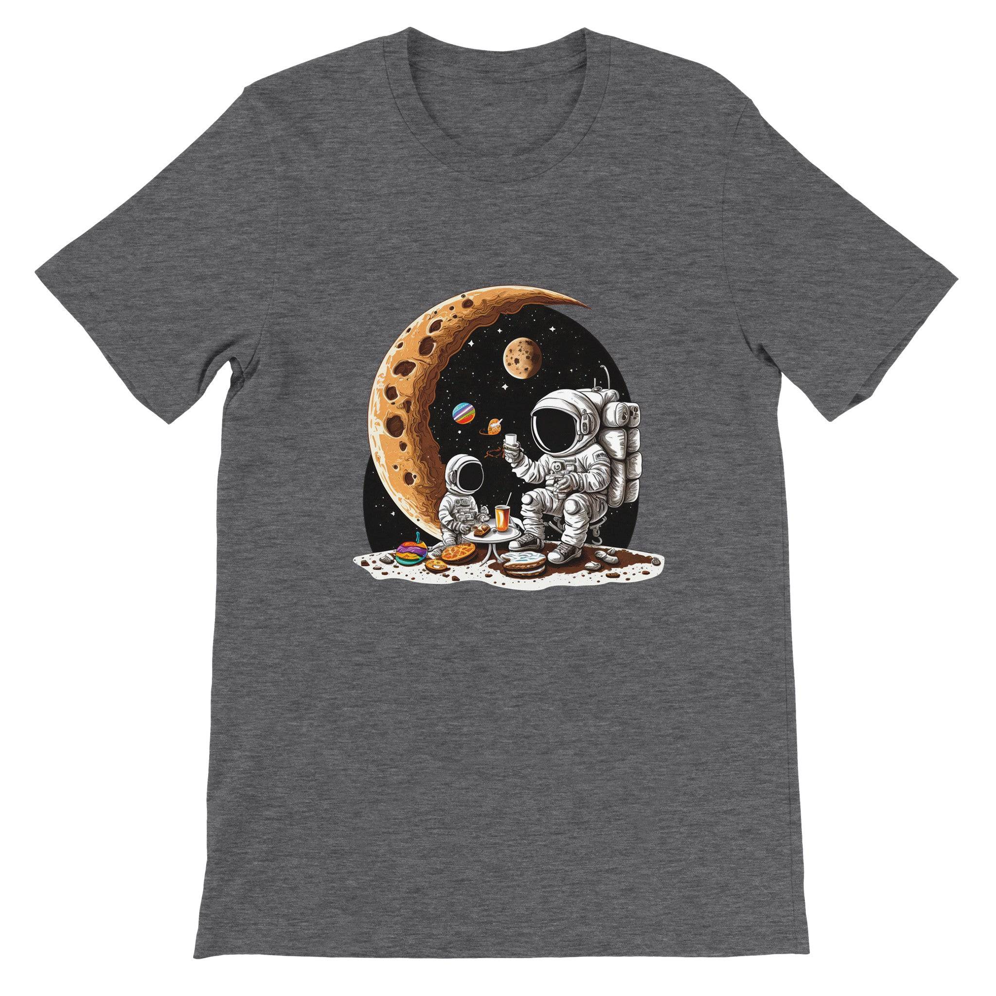 Budget Unisex Crewneck T-shirt/Astronaut-Son-Drinking-Coffee - Enet Images