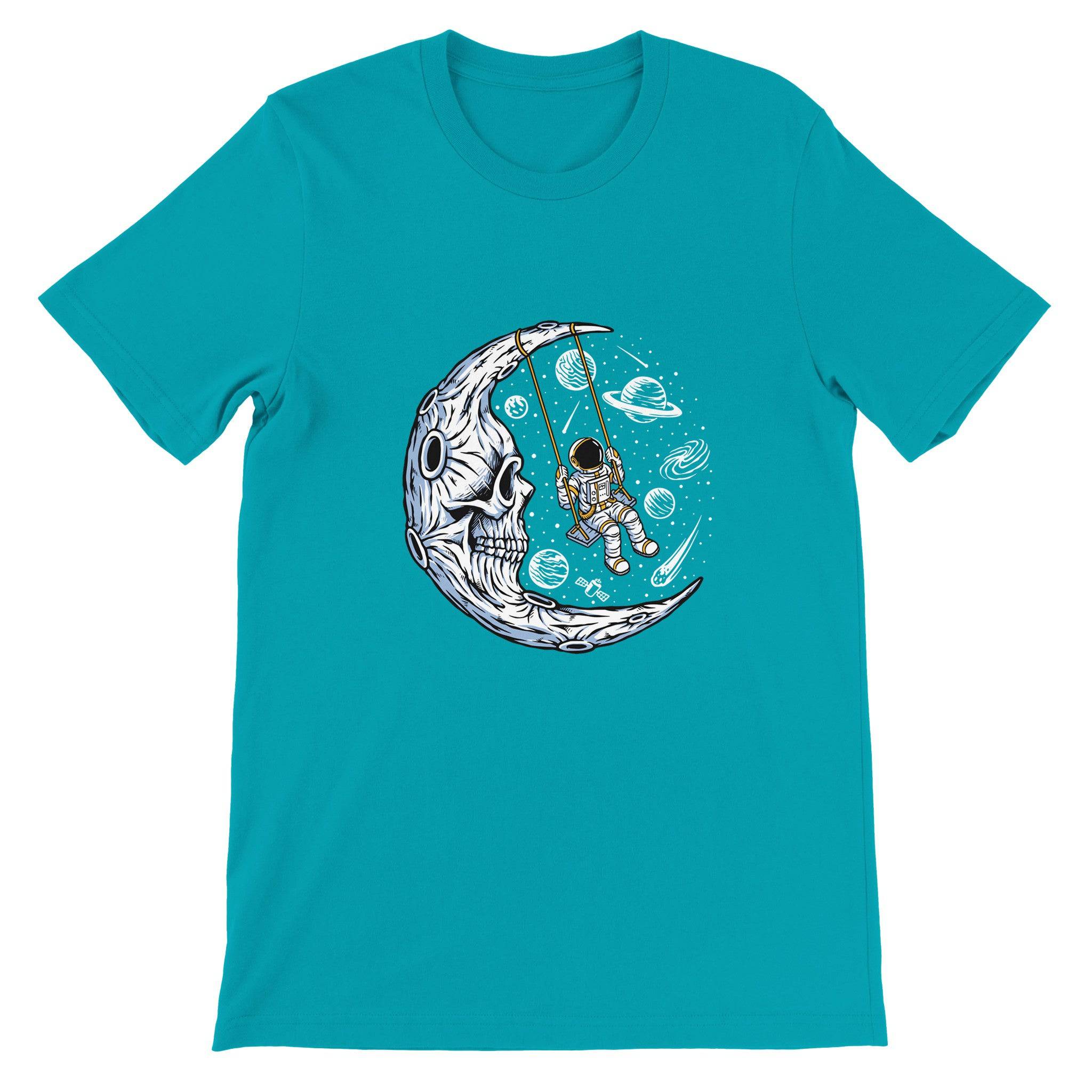 Budget Unisex Crewneck T-shirt/Astronaut-Swing-Skull - Enet Images