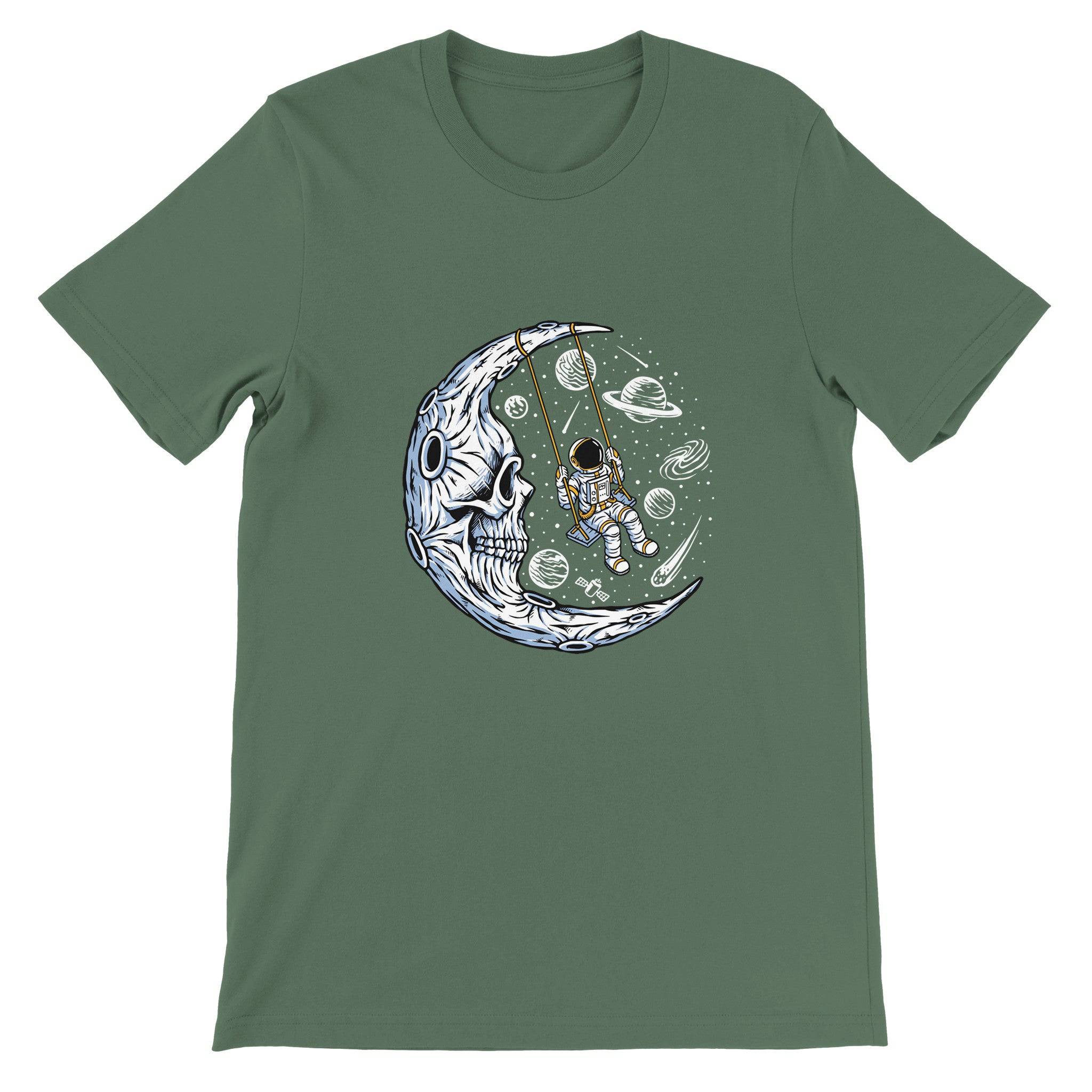 Budget Unisex Crewneck T-shirt/Astronaut-Swing-Skull - Enet Images