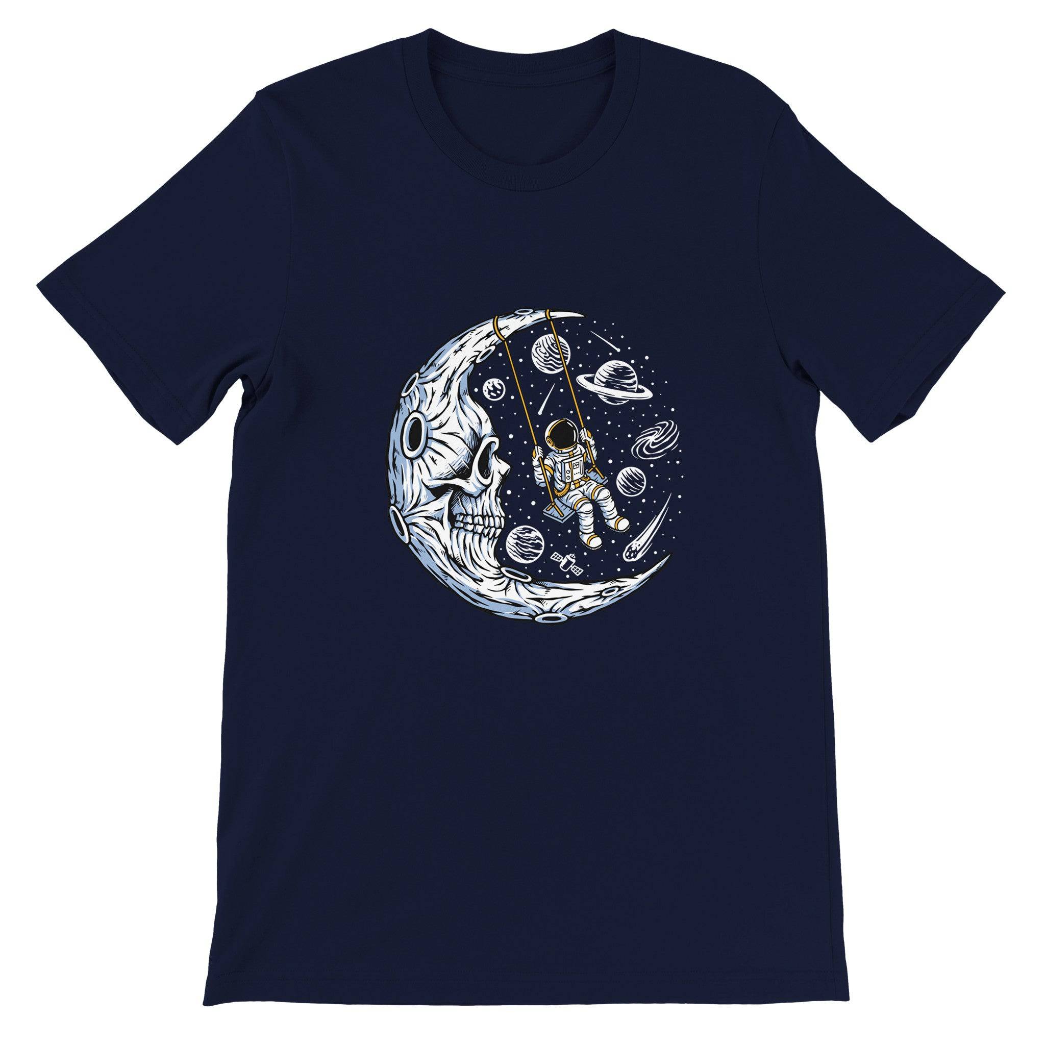 Budget Unisex Crewneck T-shirt/Astronaut-Swing-Skull - Enet Images