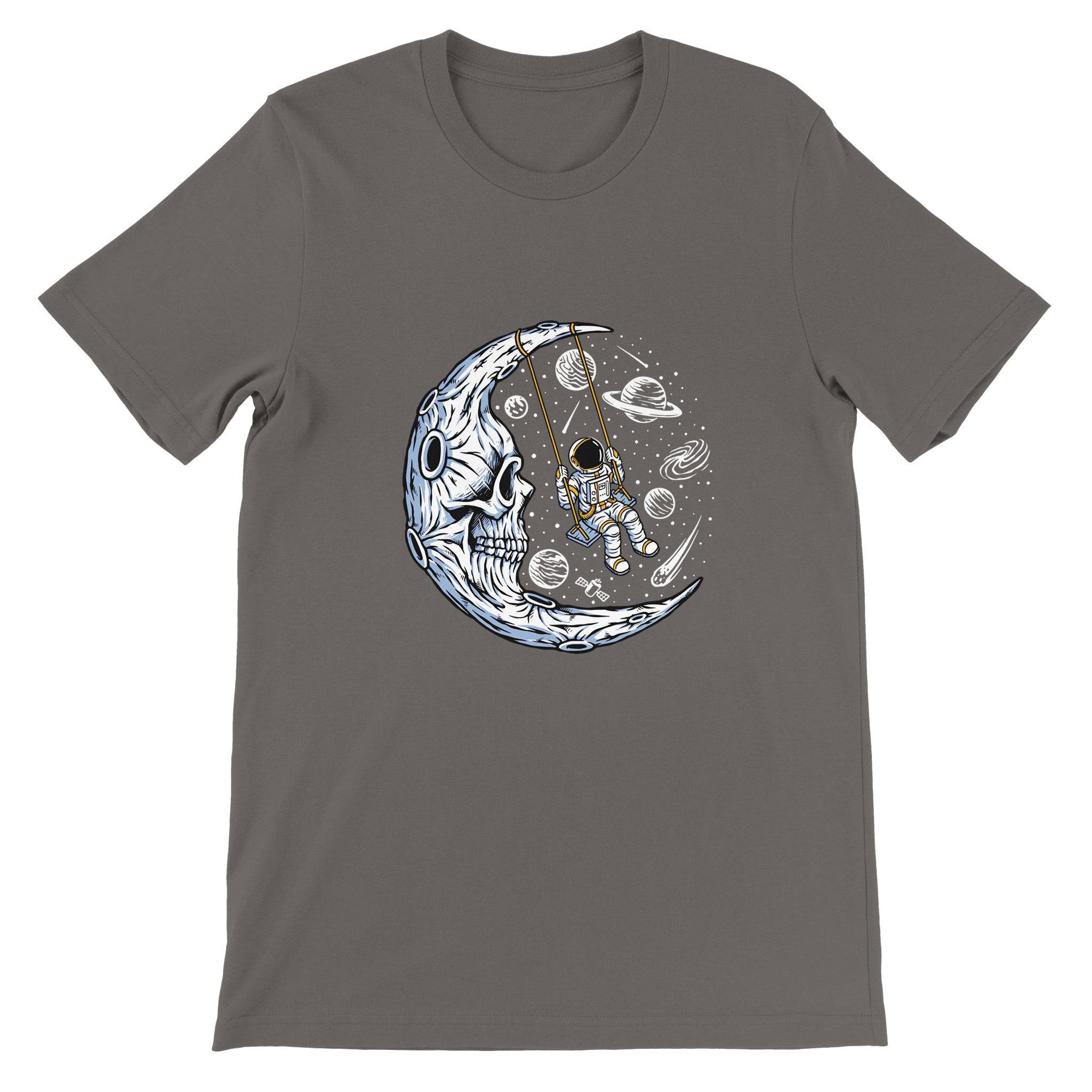 Budget Unisex Crewneck T-shirt/Astronaut-Swing-Skull - Enet Images
