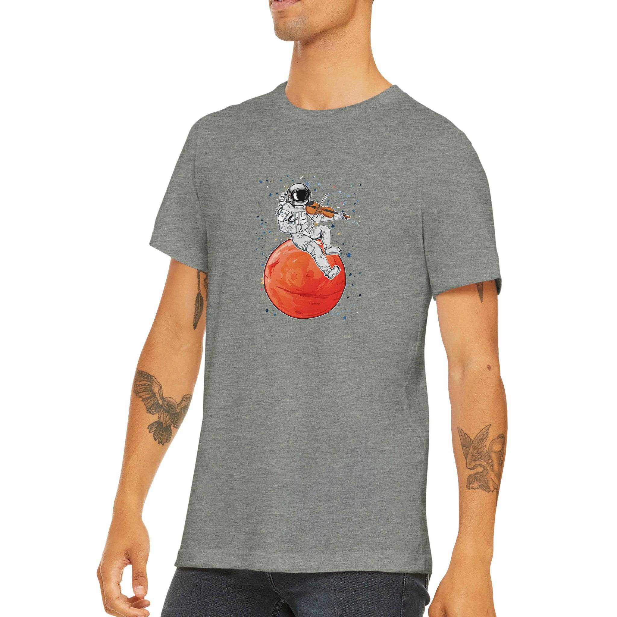 Budget Unisex Crewneck T-shirt/Astronaut-Violin-Player - Enet Images