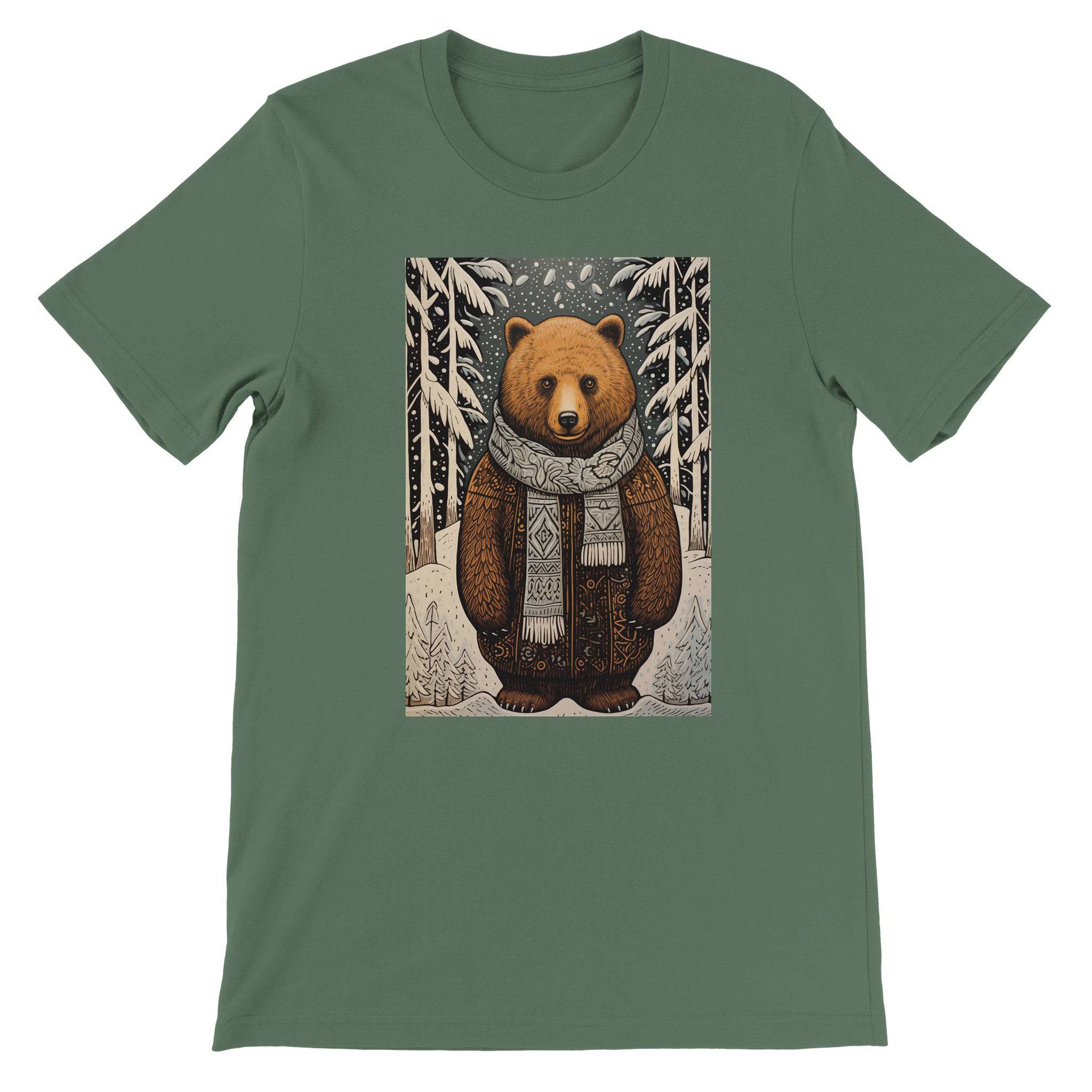 Budget Unisex Crewneck T-shirt/Bear-Winter - Enet Images