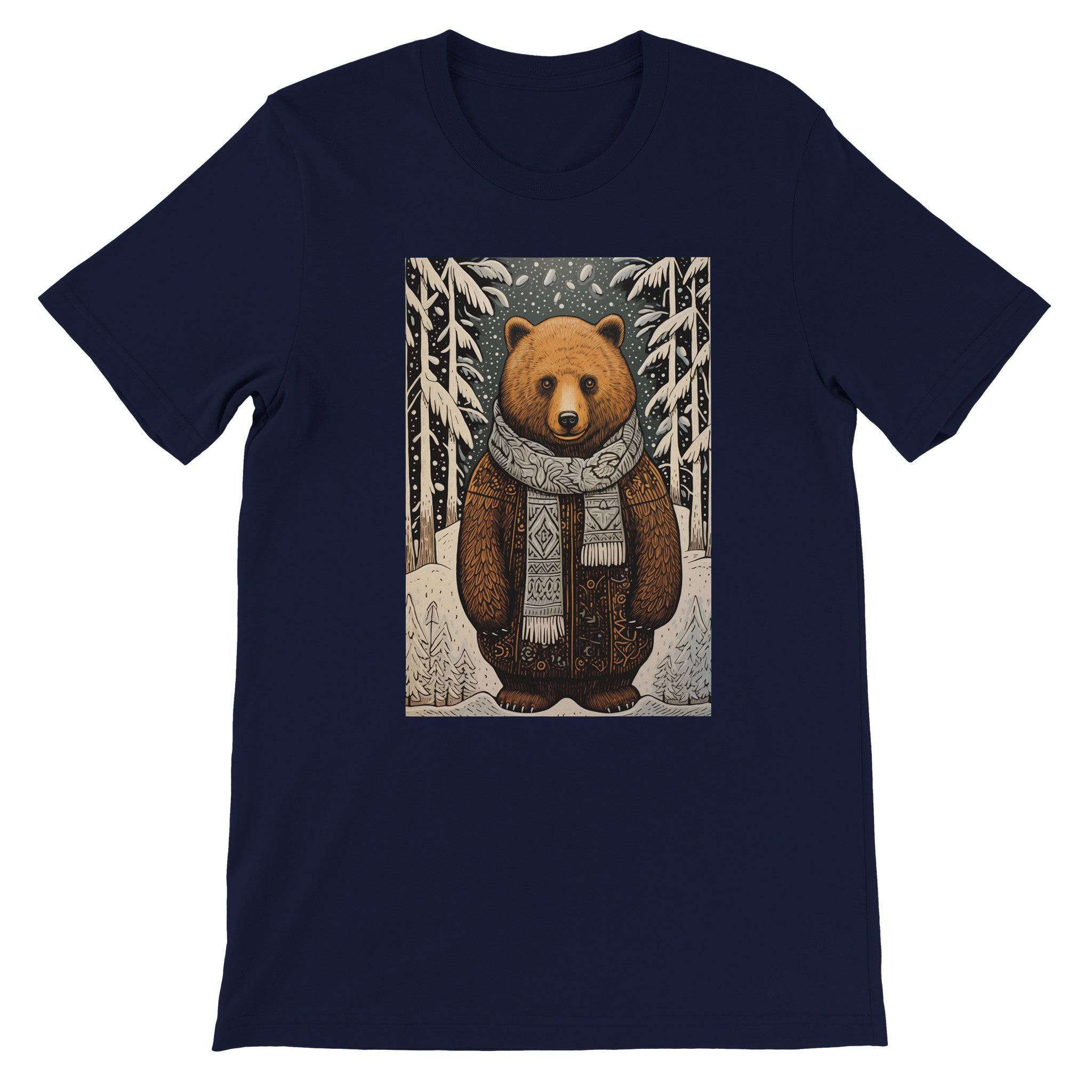 Budget Unisex Crewneck T-shirt/Bear-Winter - Enet Images