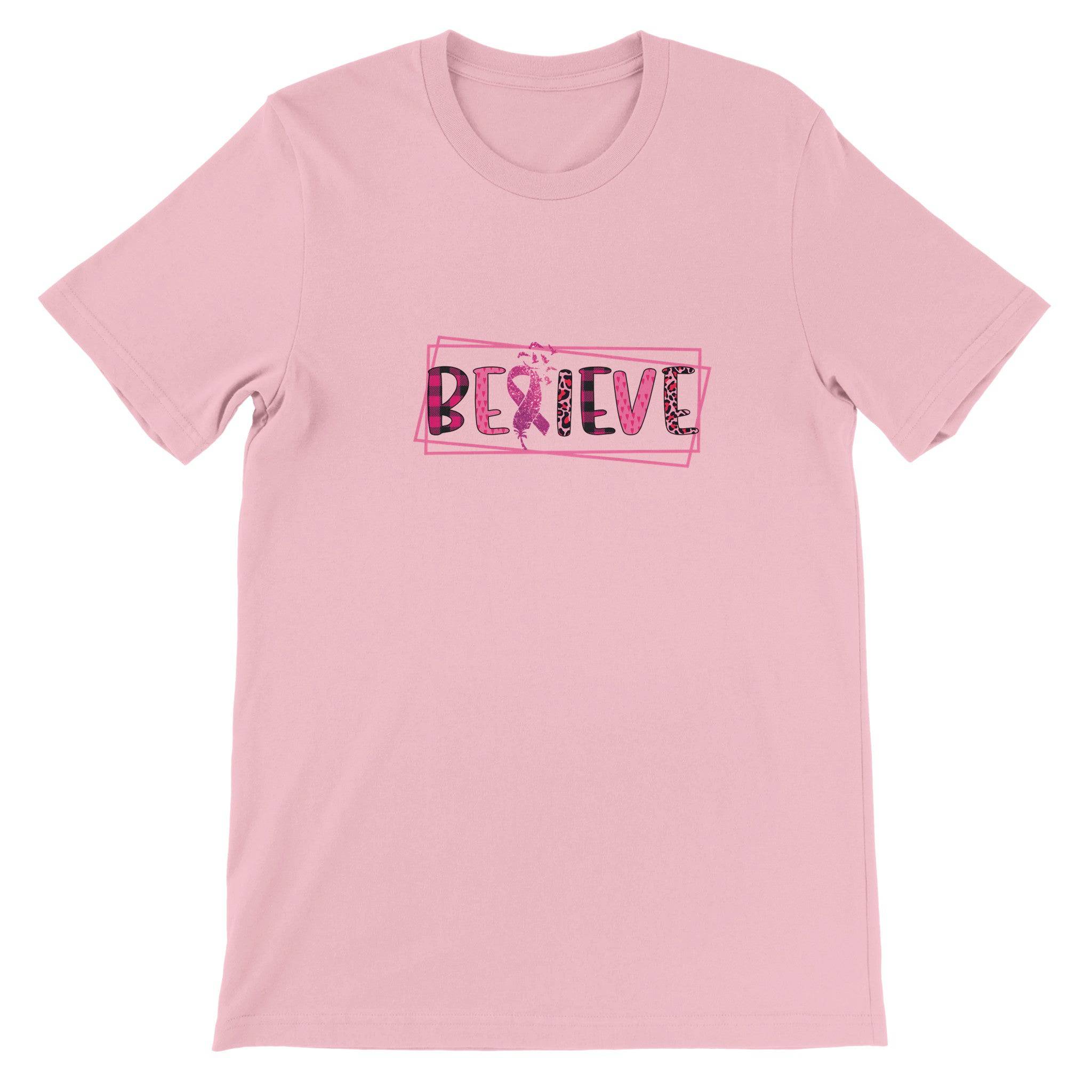 Budget Unisex Crewneck T-shirt/Believe-Cancer-Motivation - Enet Images