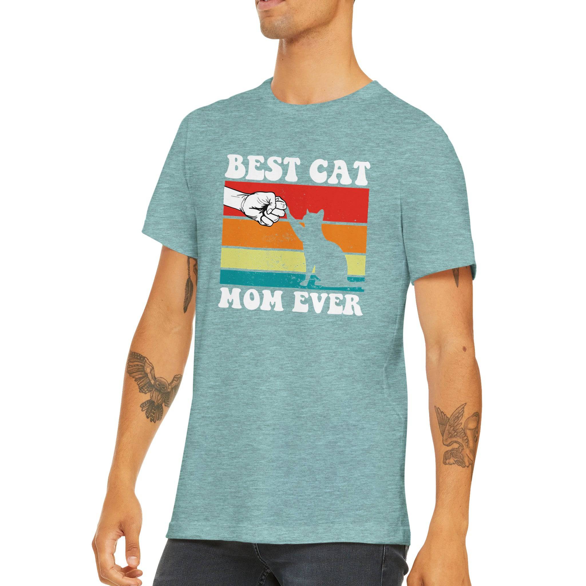 Budget Unisex Crewneck T-shirt/Best-Cat-Mom-Ever - Enet Images