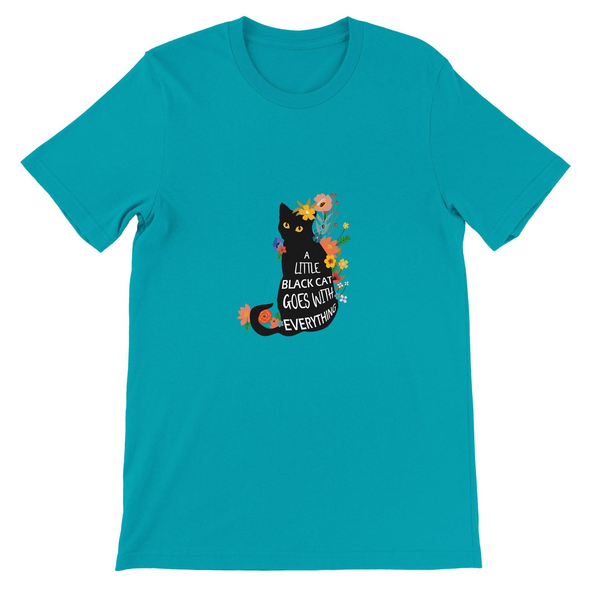 Budget Unisex Crewneck T-shirt/Black-Cat-Is-Everything - Enet Images