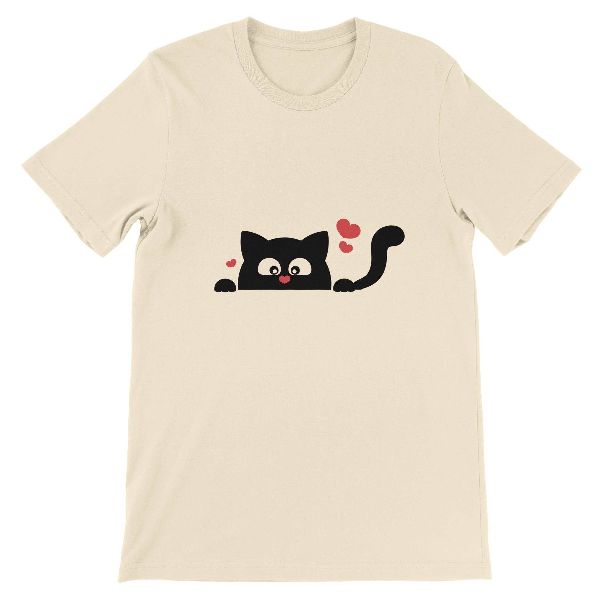 Budget Unisex Crewneck T-shirt/Black-Cat-Love - Enet Images