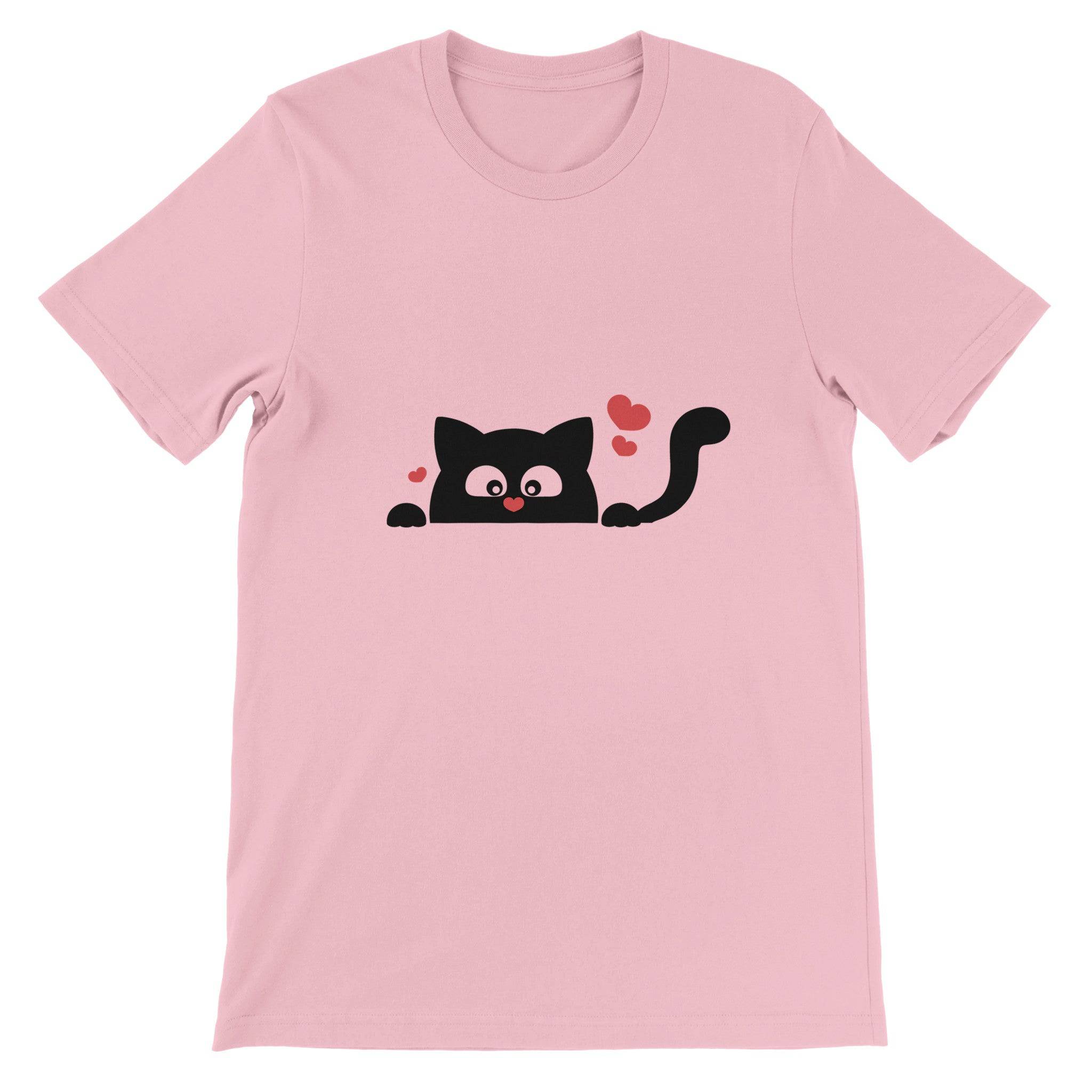 Budget Unisex Crewneck T-shirt/Black-Cat-Love - Enet Images