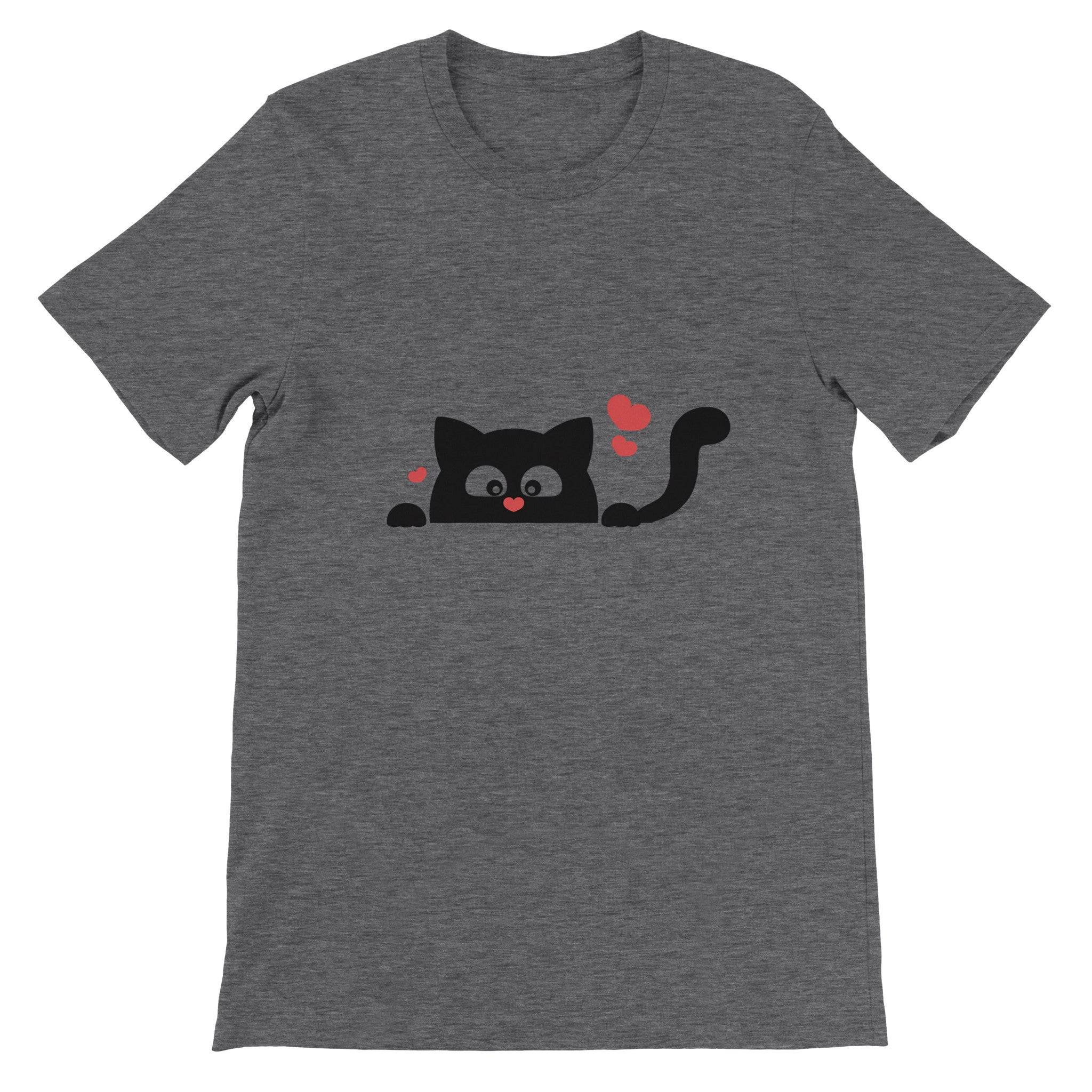 Budget Unisex Crewneck T-shirt/Black-Cat-Love - Enet Images