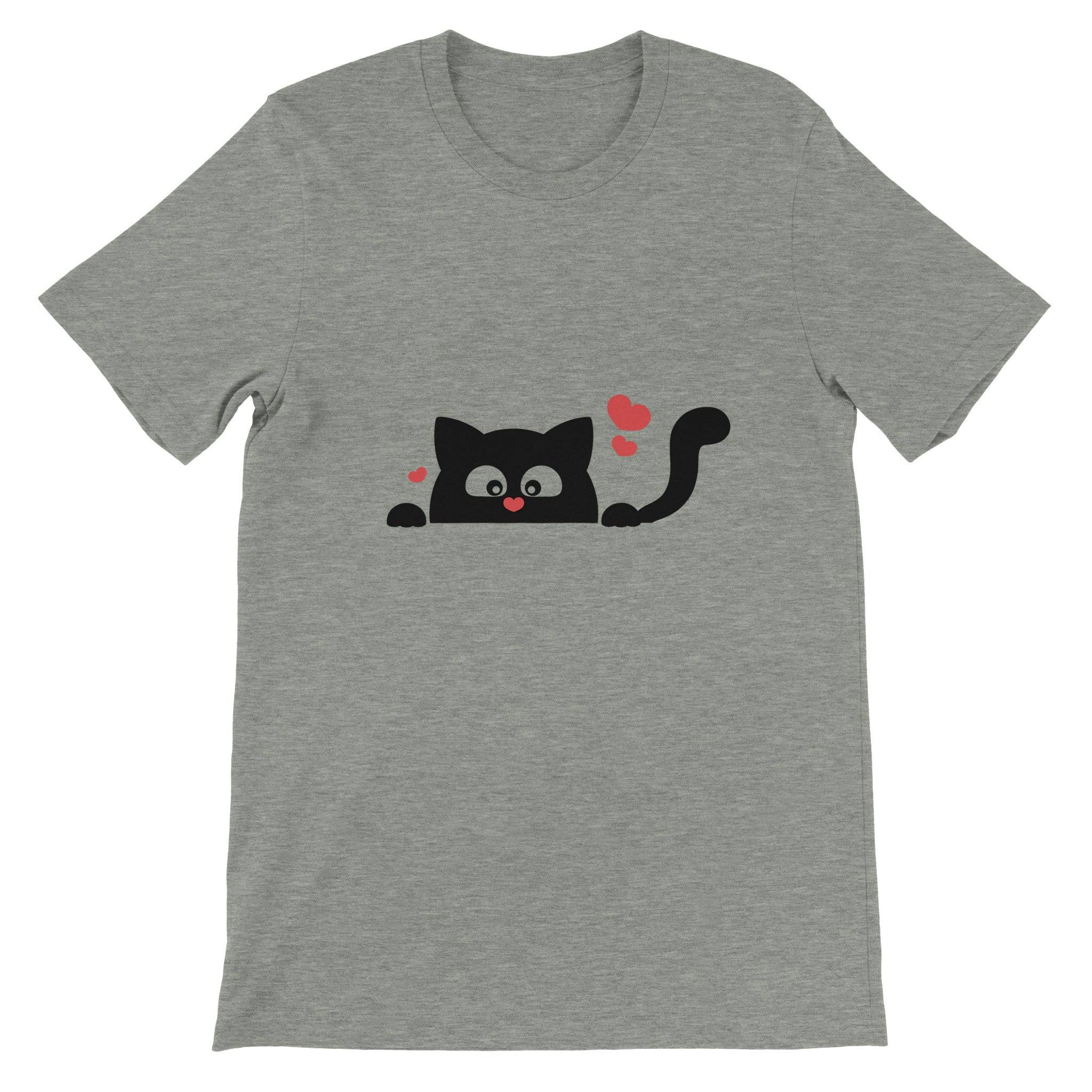 Budget Unisex Crewneck T-shirt/Black-Cat-Love - Enet Images