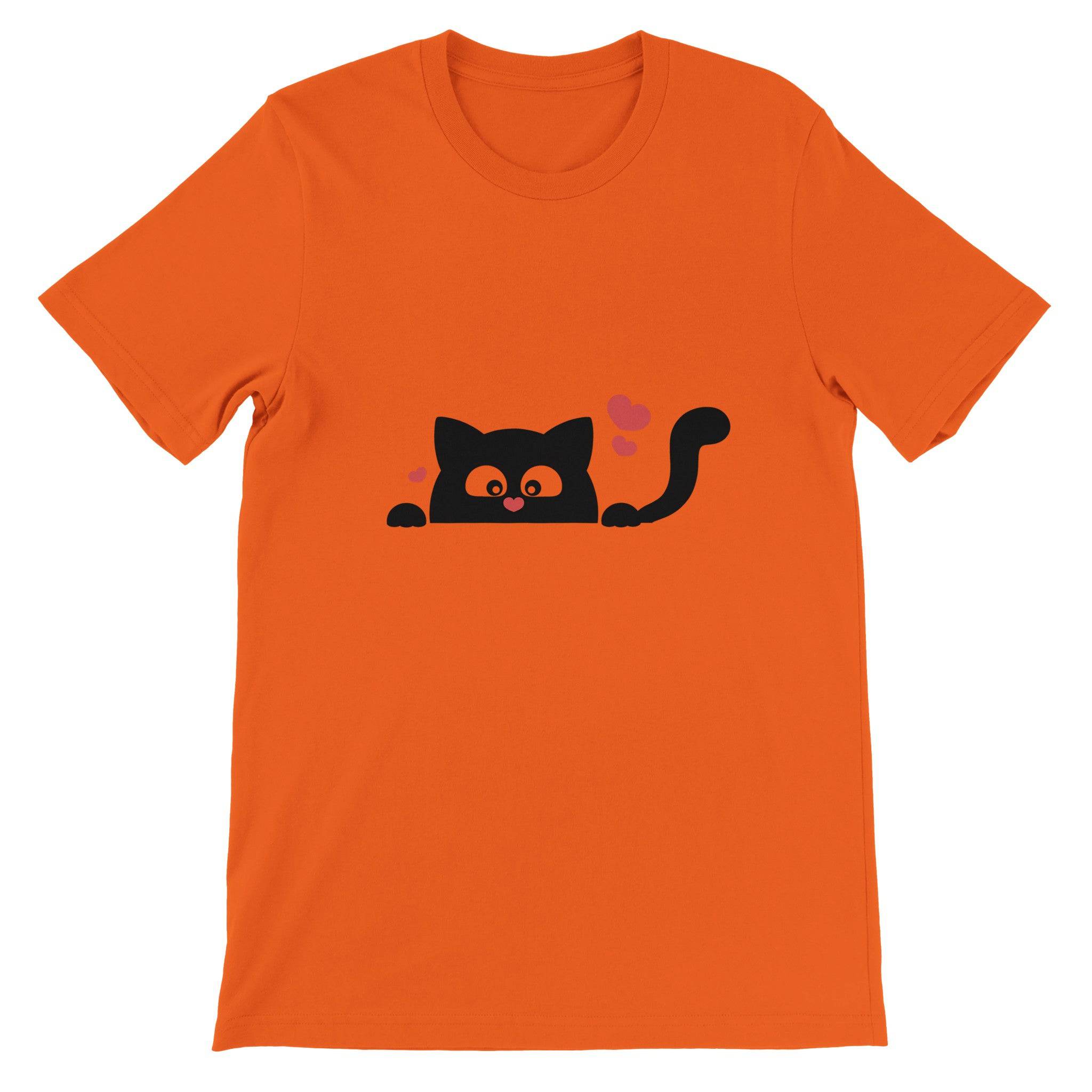 Budget Unisex Crewneck T-shirt/Black-Cat-Love - Enet Images