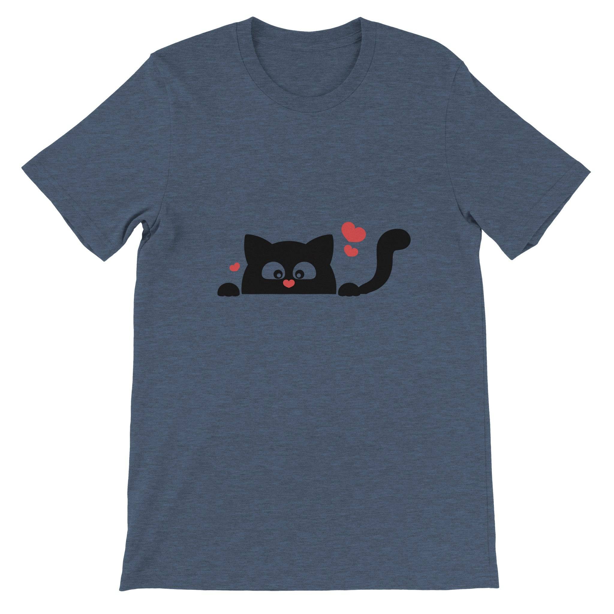 Budget Unisex Crewneck T-shirt/Black-Cat-Love - Enet Images