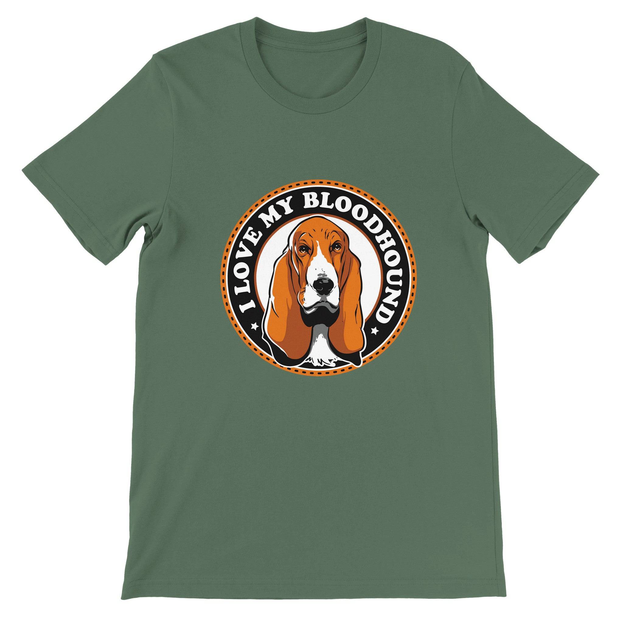 Budget Unisex Crewneck T-shirt/Bloodhound-Dog - Enet Images