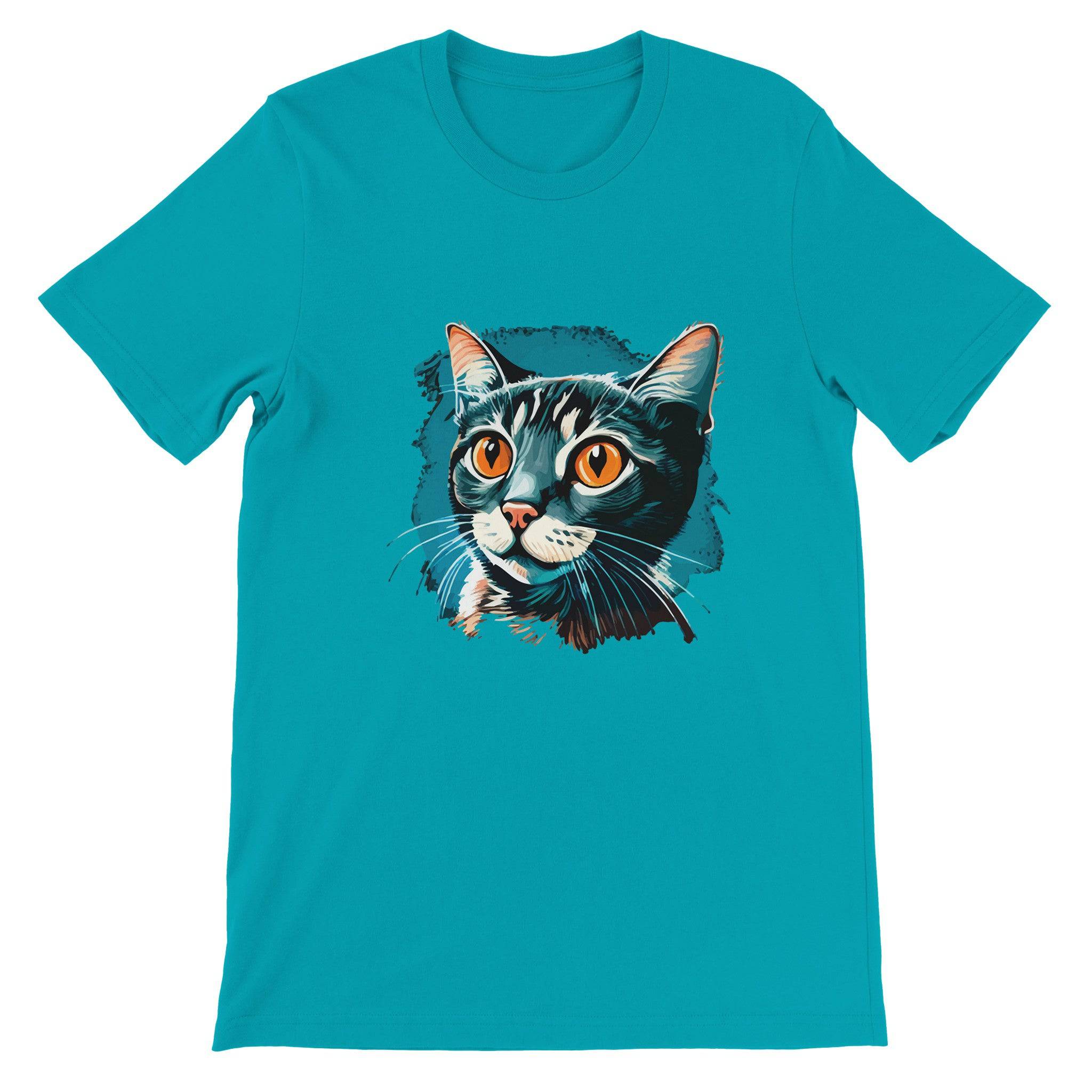 Budget Unisex Crewneck T-shirt/Blue-Cat - Enet Images
