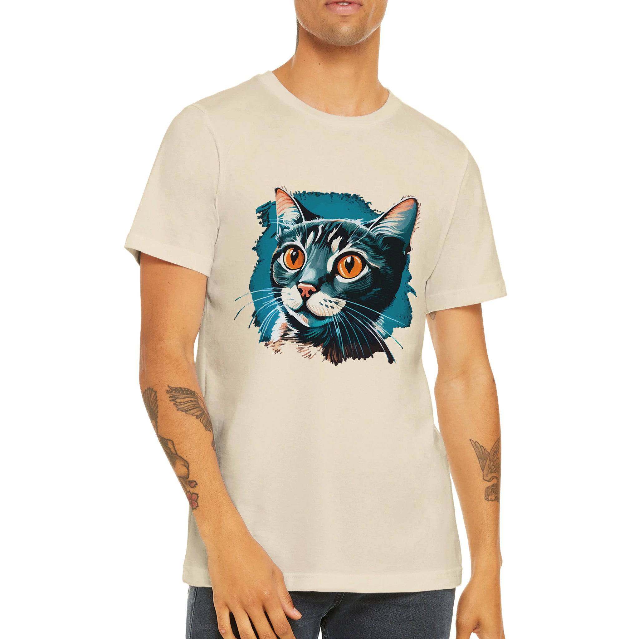 Budget Unisex Crewneck T-shirt/Blue-Cat - Enet Images