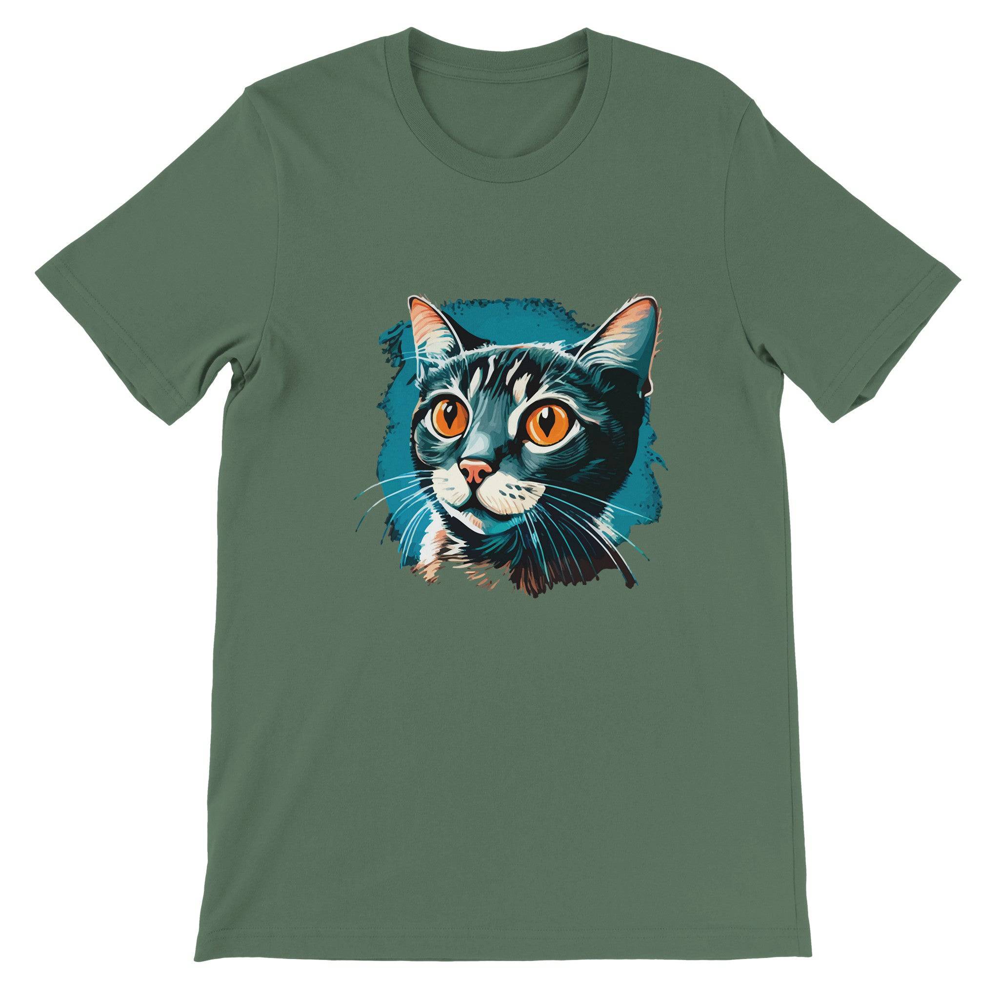 Budget Unisex Crewneck T-shirt/Blue-Cat - Enet Images