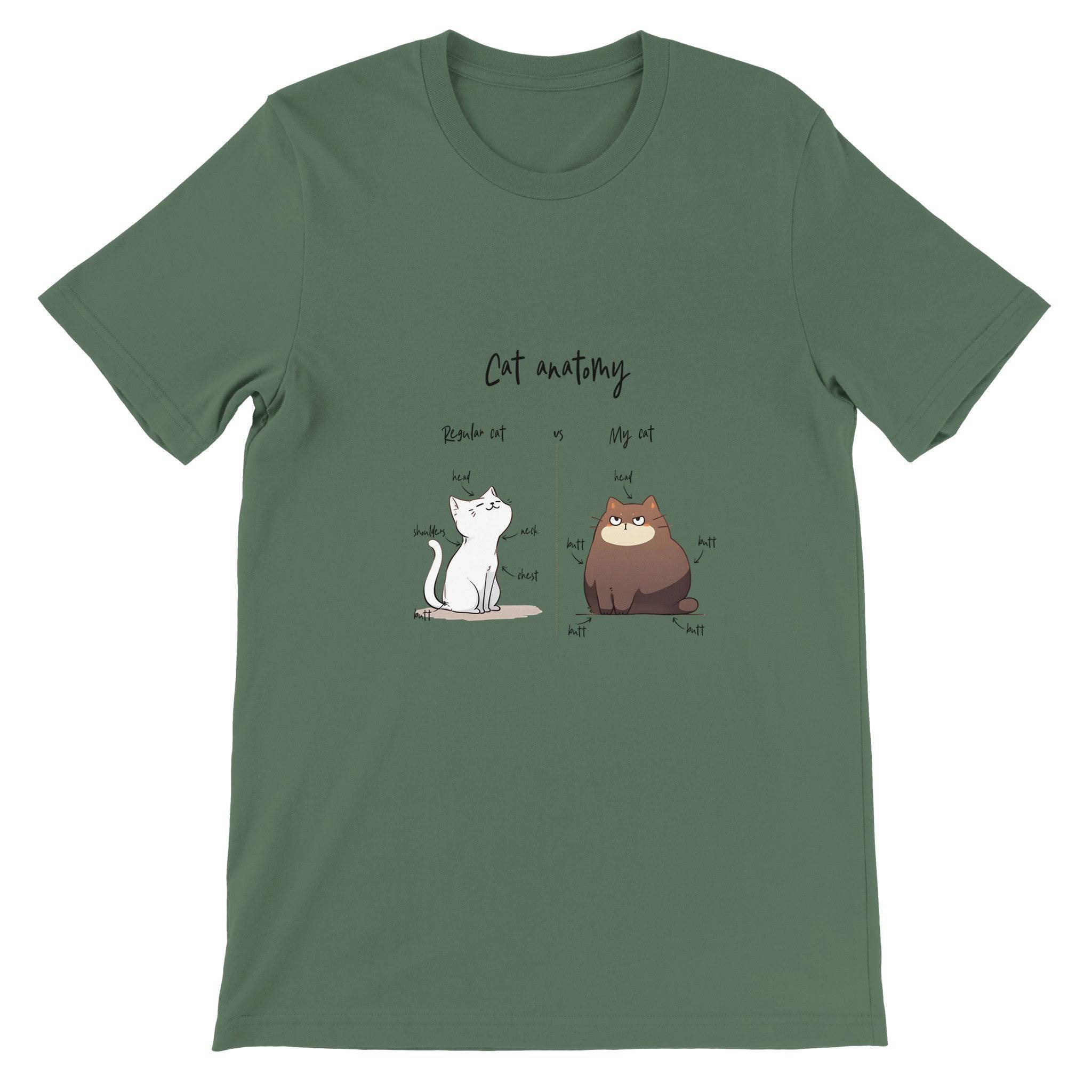 Budget Unisex Crewneck T-shirt/Cat-Anatomy - Enet Images