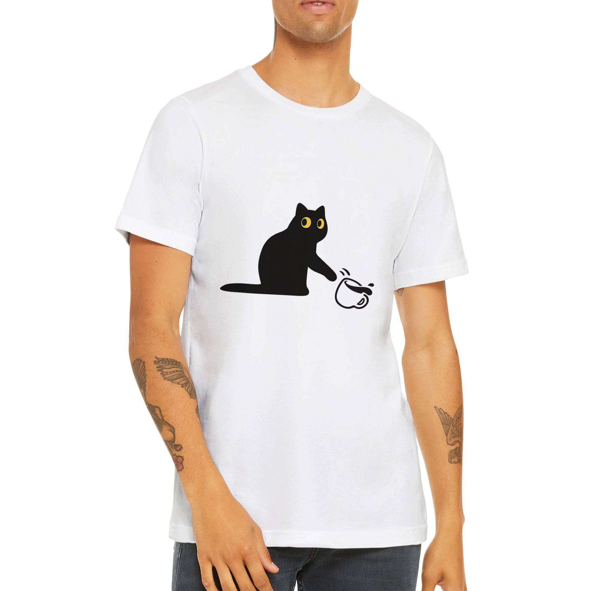 Budget Unisex Crewneck T-shirt/Cat-Coffee - Enet Images