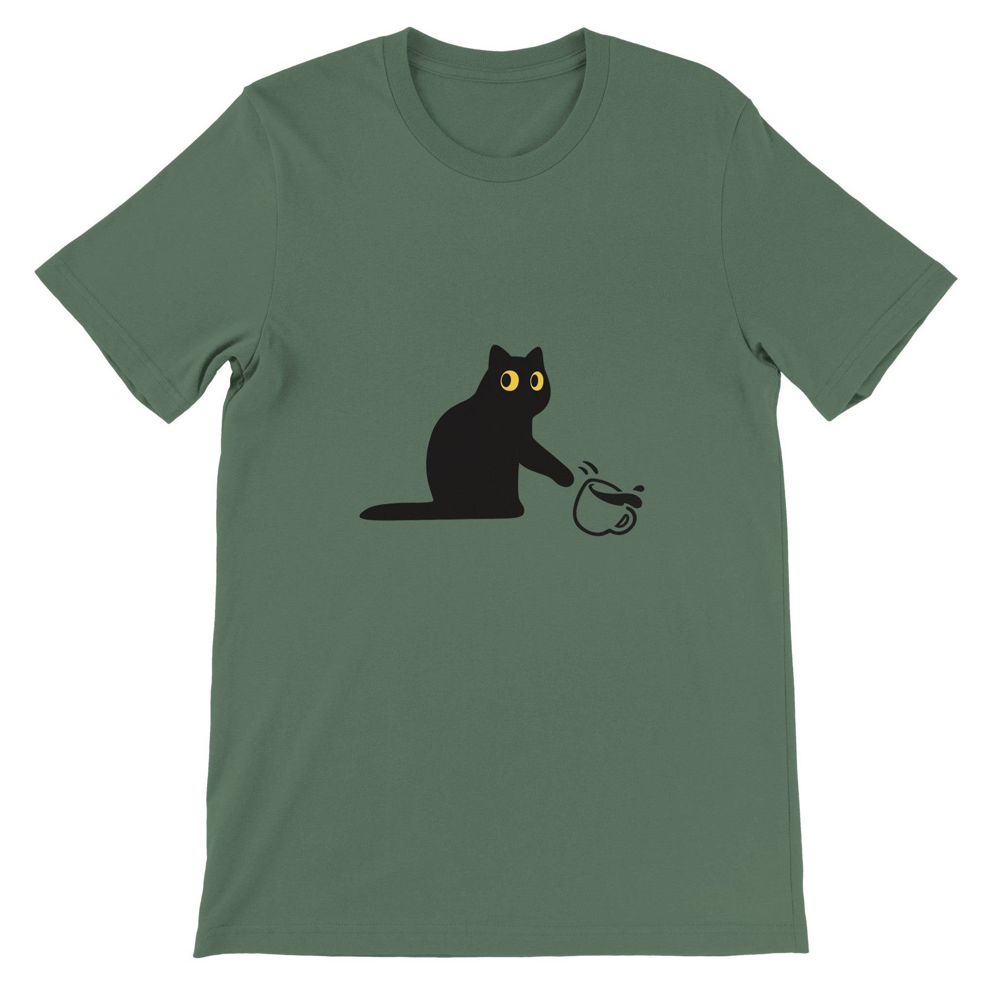 Budget Unisex Crewneck T-shirt/Cat-Coffee - Enet Images