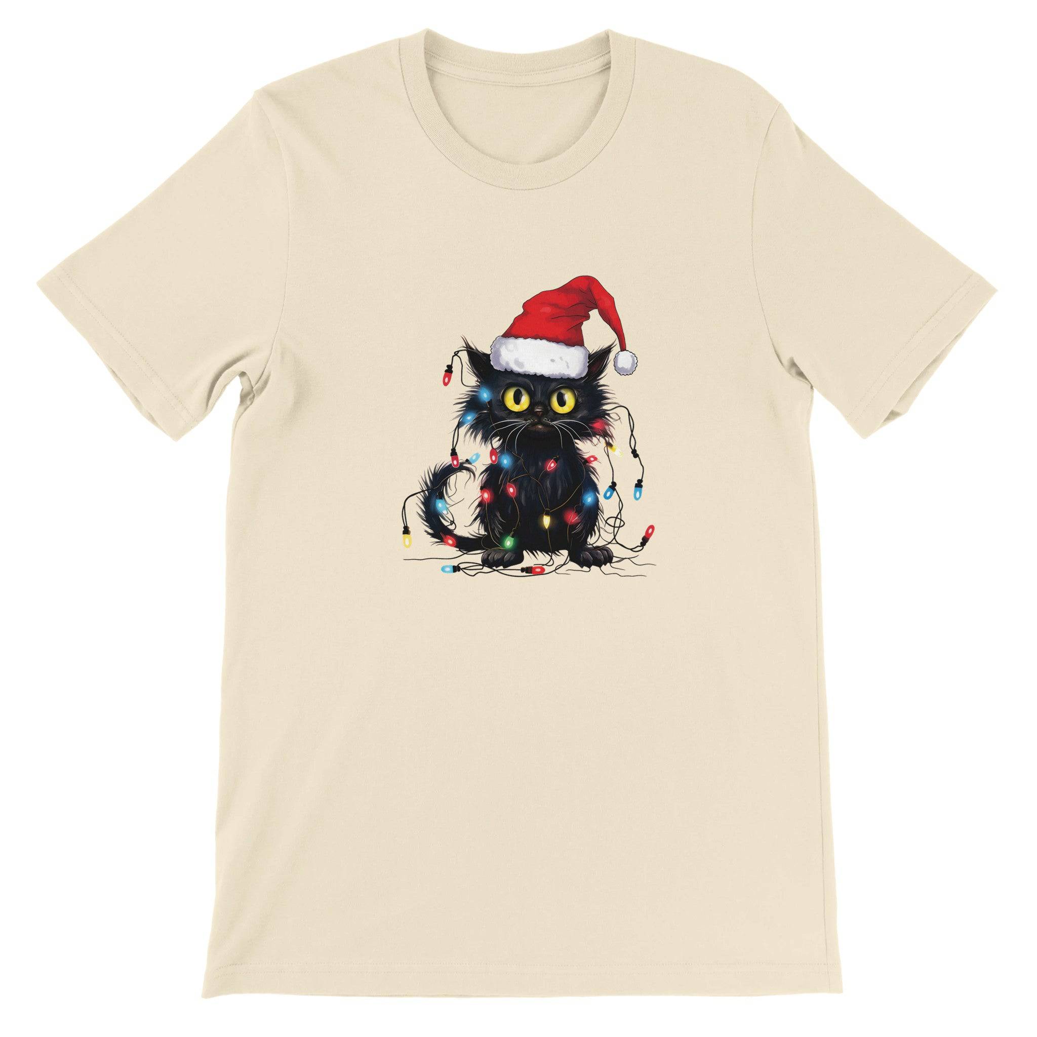 Budget Unisex Crewneck T-shirt/Cat-Fairylights - Enet Images