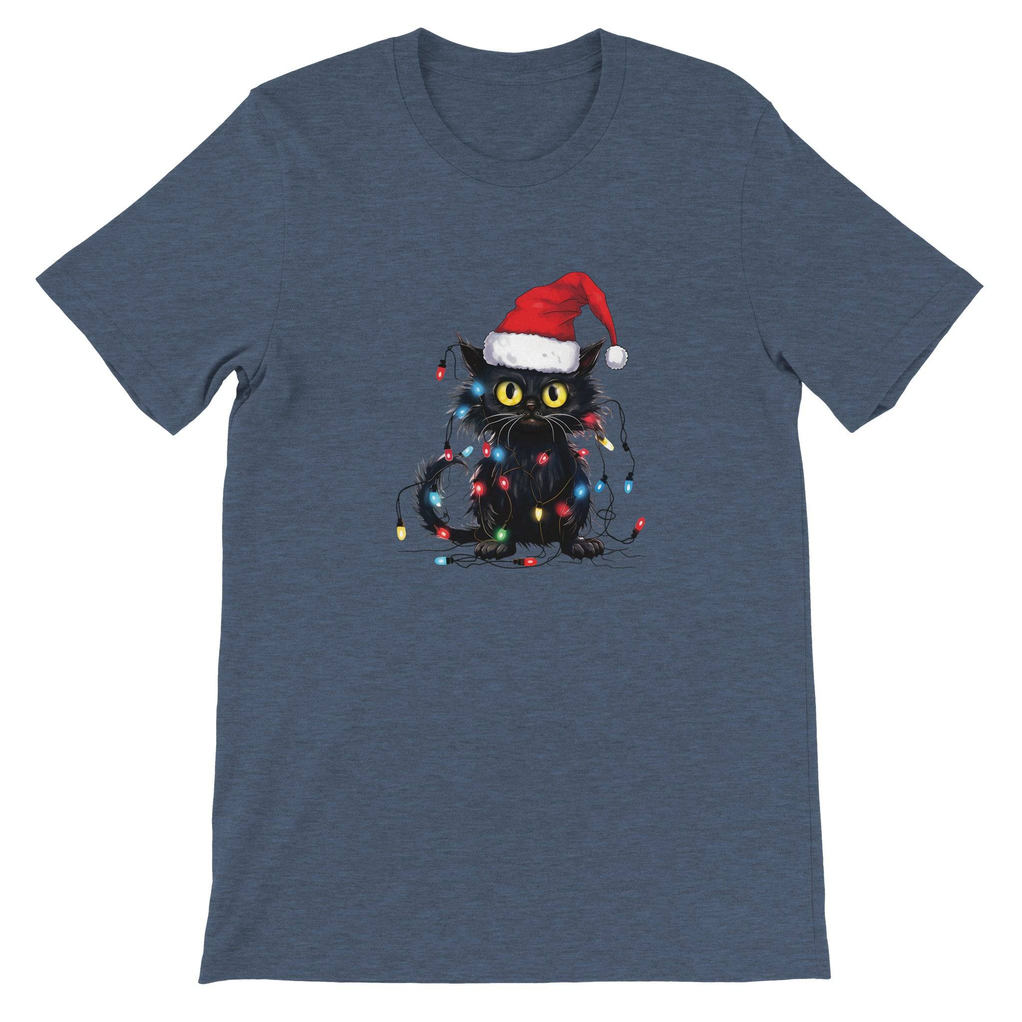 Budget Unisex Crewneck T-shirt/Cat-Fairylights - Enet Images