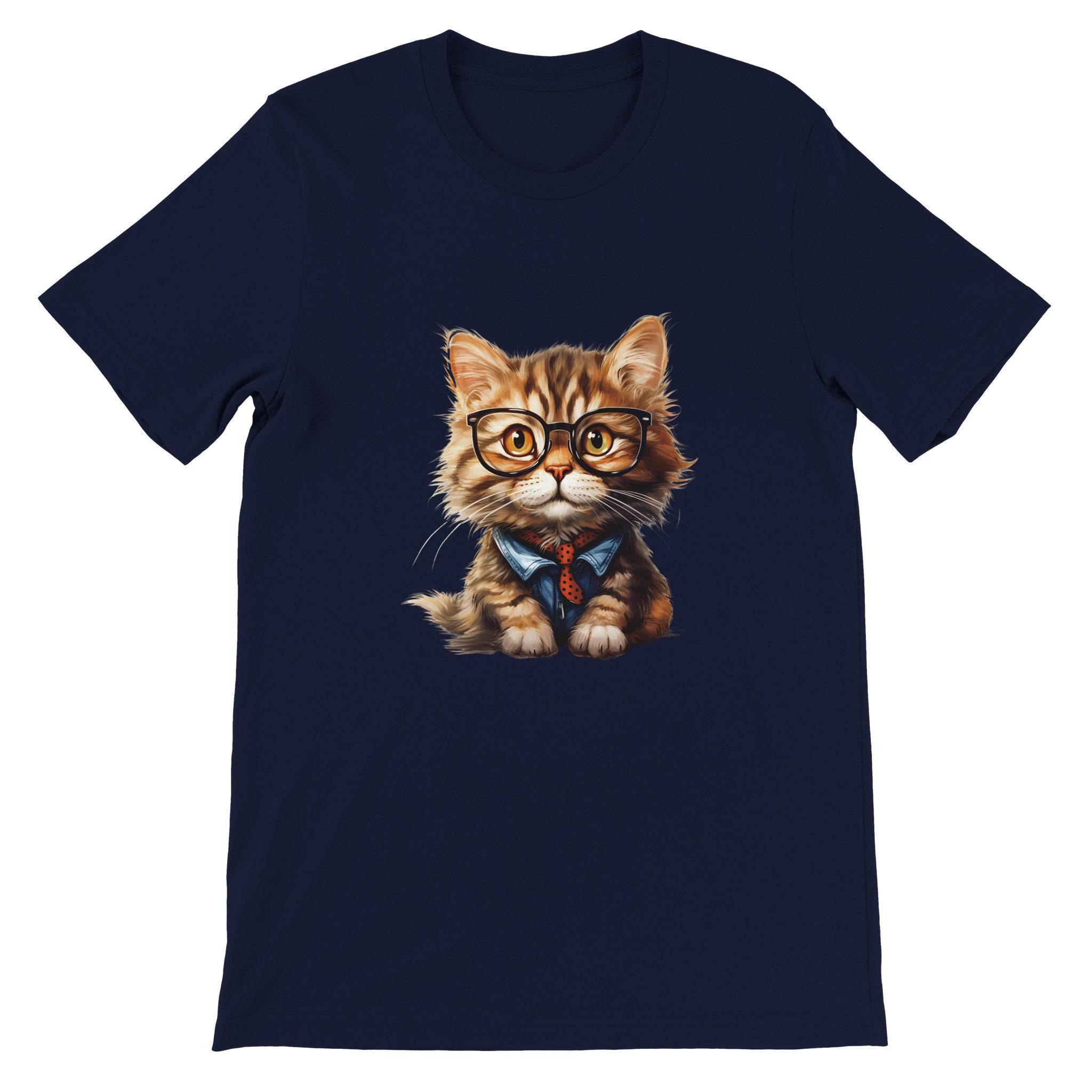 Budget Unisex Crewneck T-shirt/Cat-Glasses - Enet Images