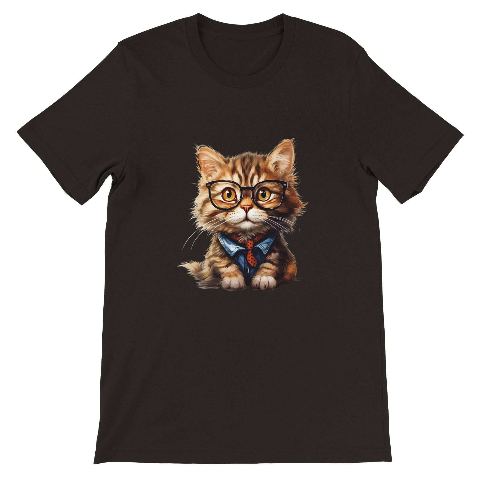 Budget Unisex Crewneck T-shirt/Cat-Glasses - Enet Images