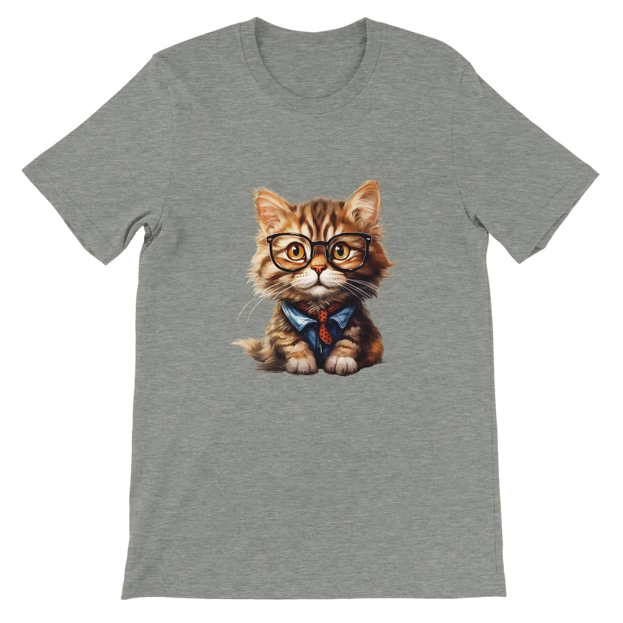 Budget Unisex Crewneck T-shirt/Cat-Glasses - Enet Images