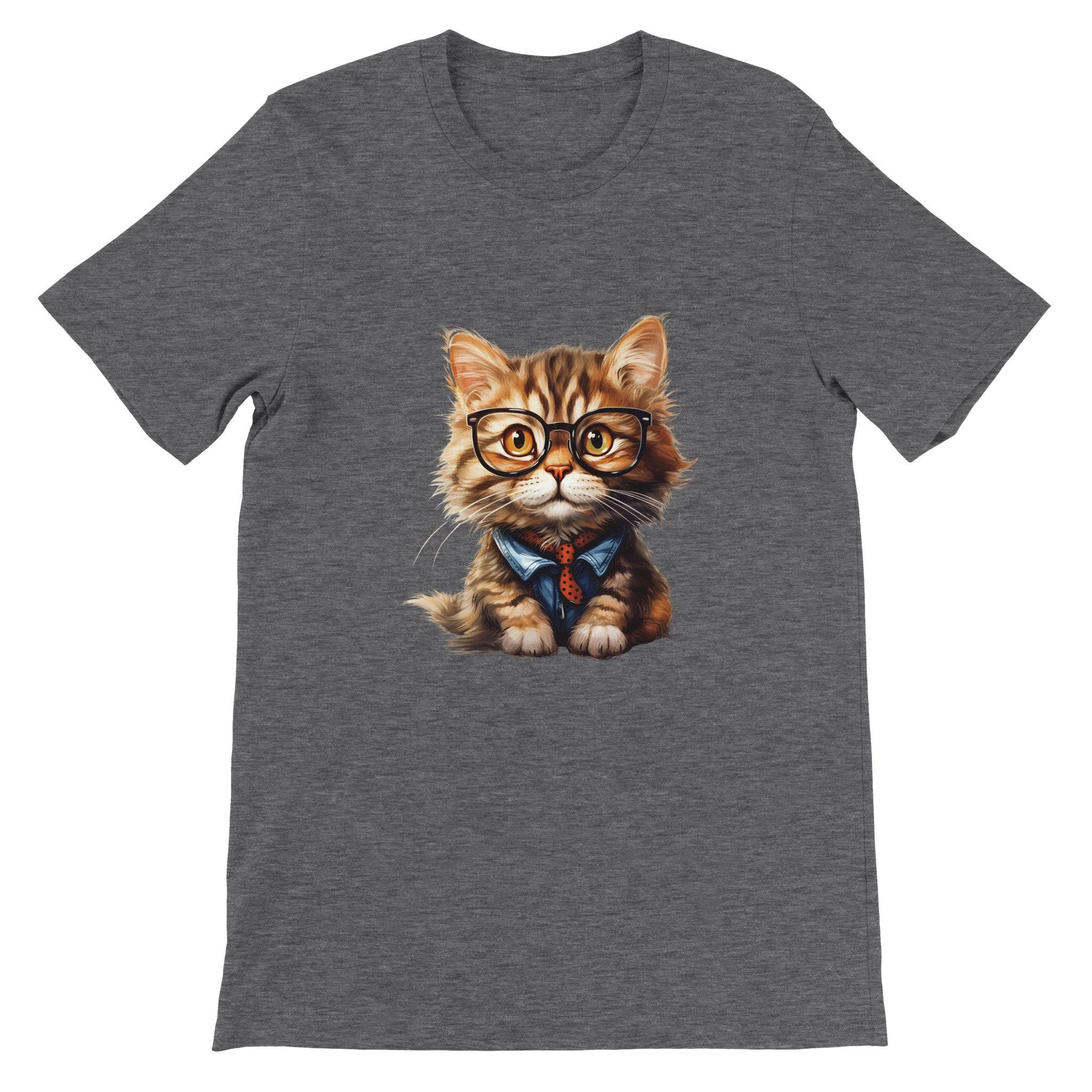 Budget Unisex Crewneck T-shirt/Cat-Glasses - Enet Images