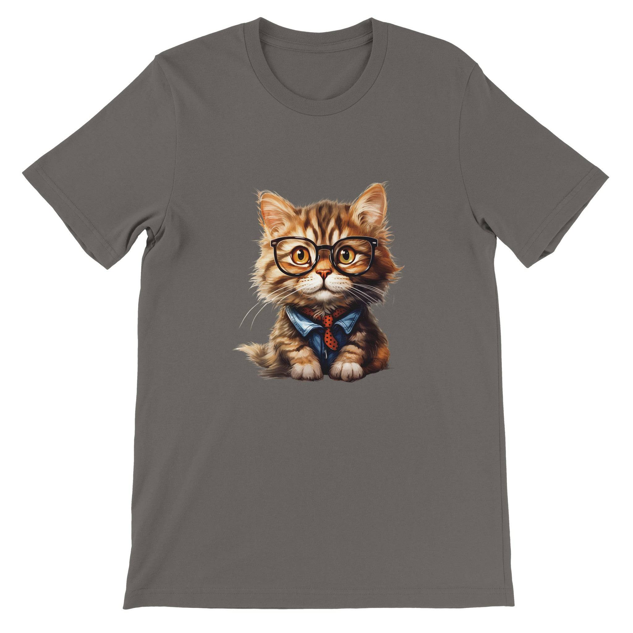 Budget Unisex Crewneck T-shirt/Cat-Glasses - Enet Images