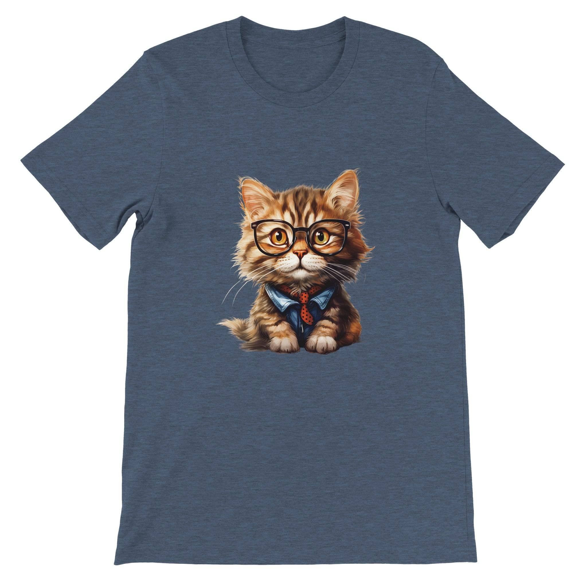 Budget Unisex Crewneck T-shirt/Cat-Glasses - Enet Images